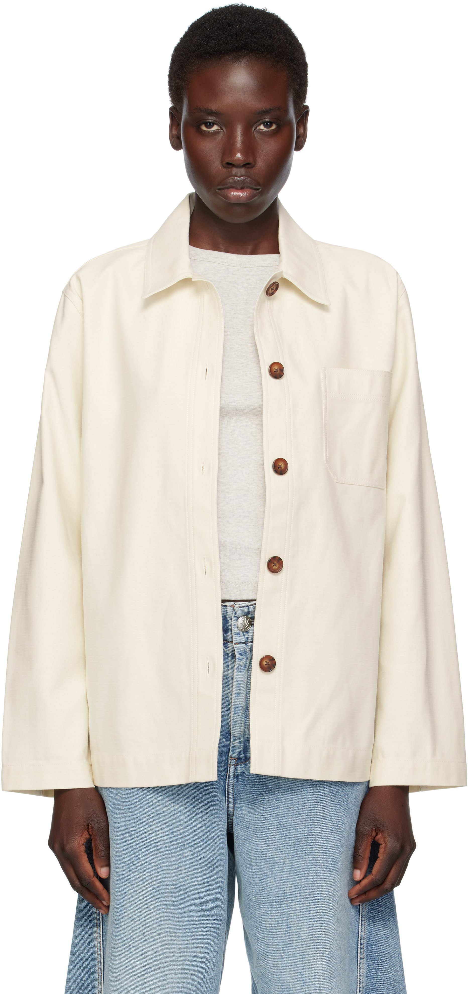 rag & bone: Off-White Savannah Shirt Jacket | SSENSE