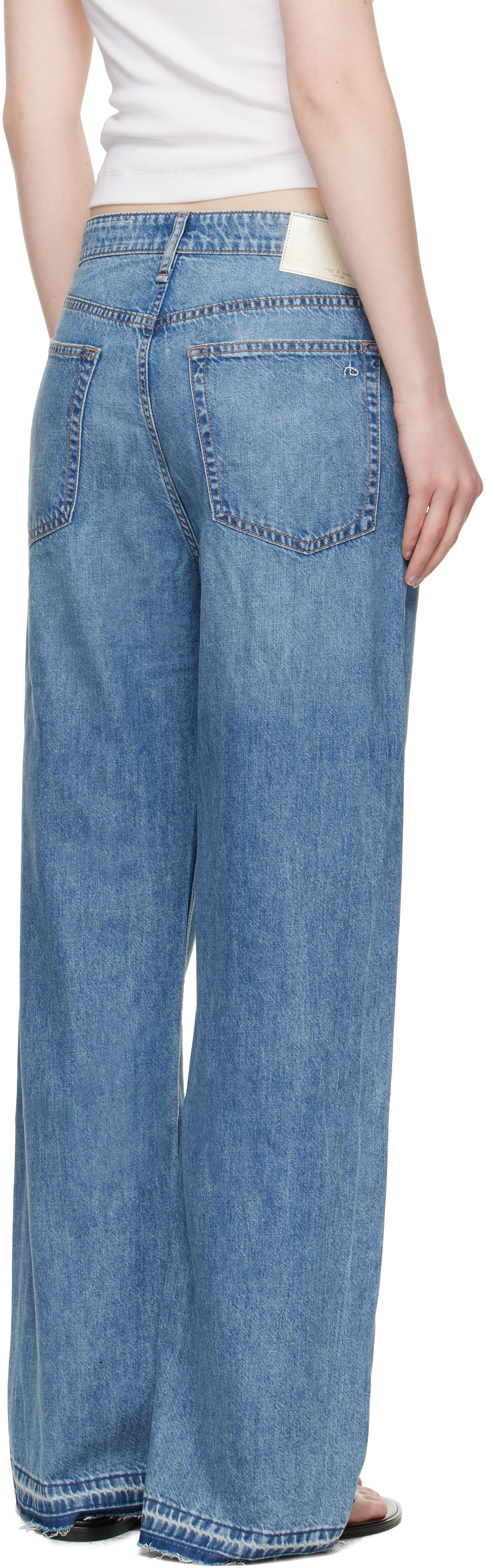 rag & bone: ブルー Featherweight Logan ワイドレッグジーンズ 