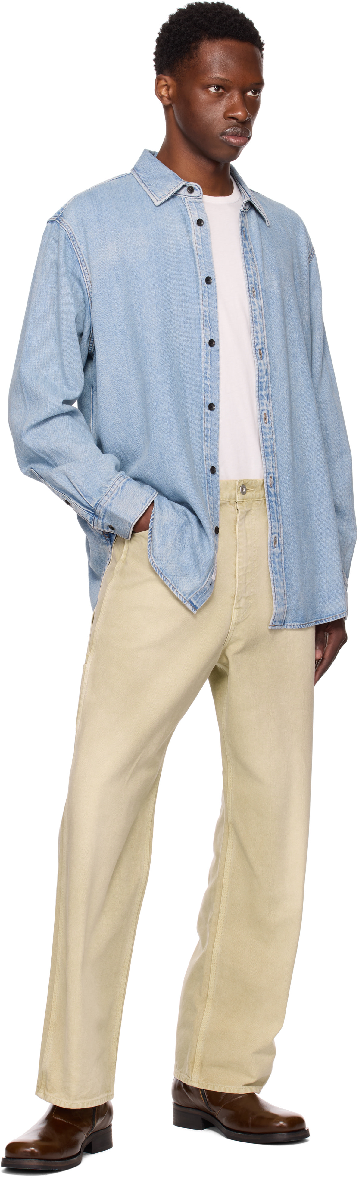 rag&amp;bone デニムシャツ Jack Infuse Denim Shirt - Brown Black | rag & bone
