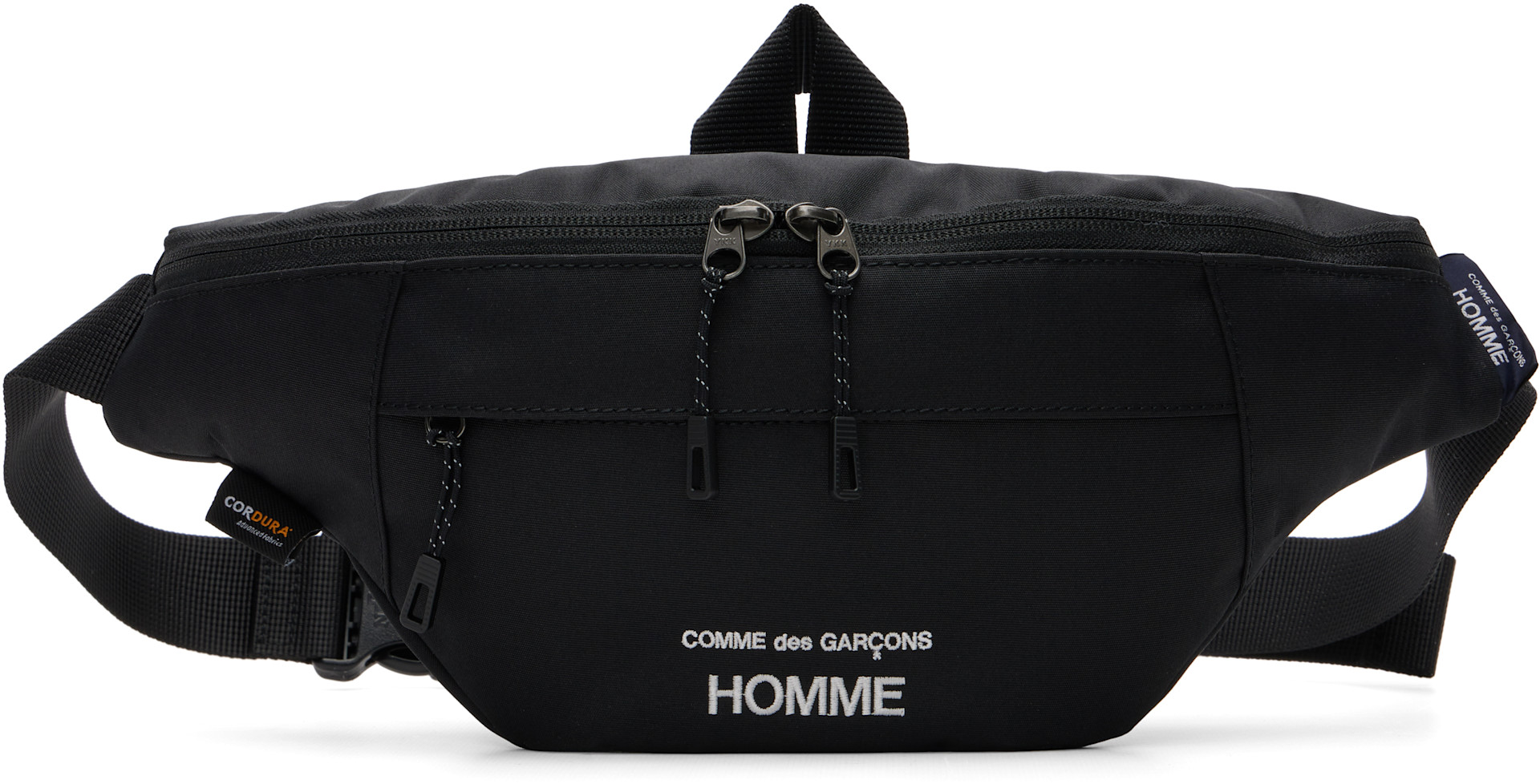 Comme des Garçons Homme: Black CORDURA Messenger Bag | SSENSE 