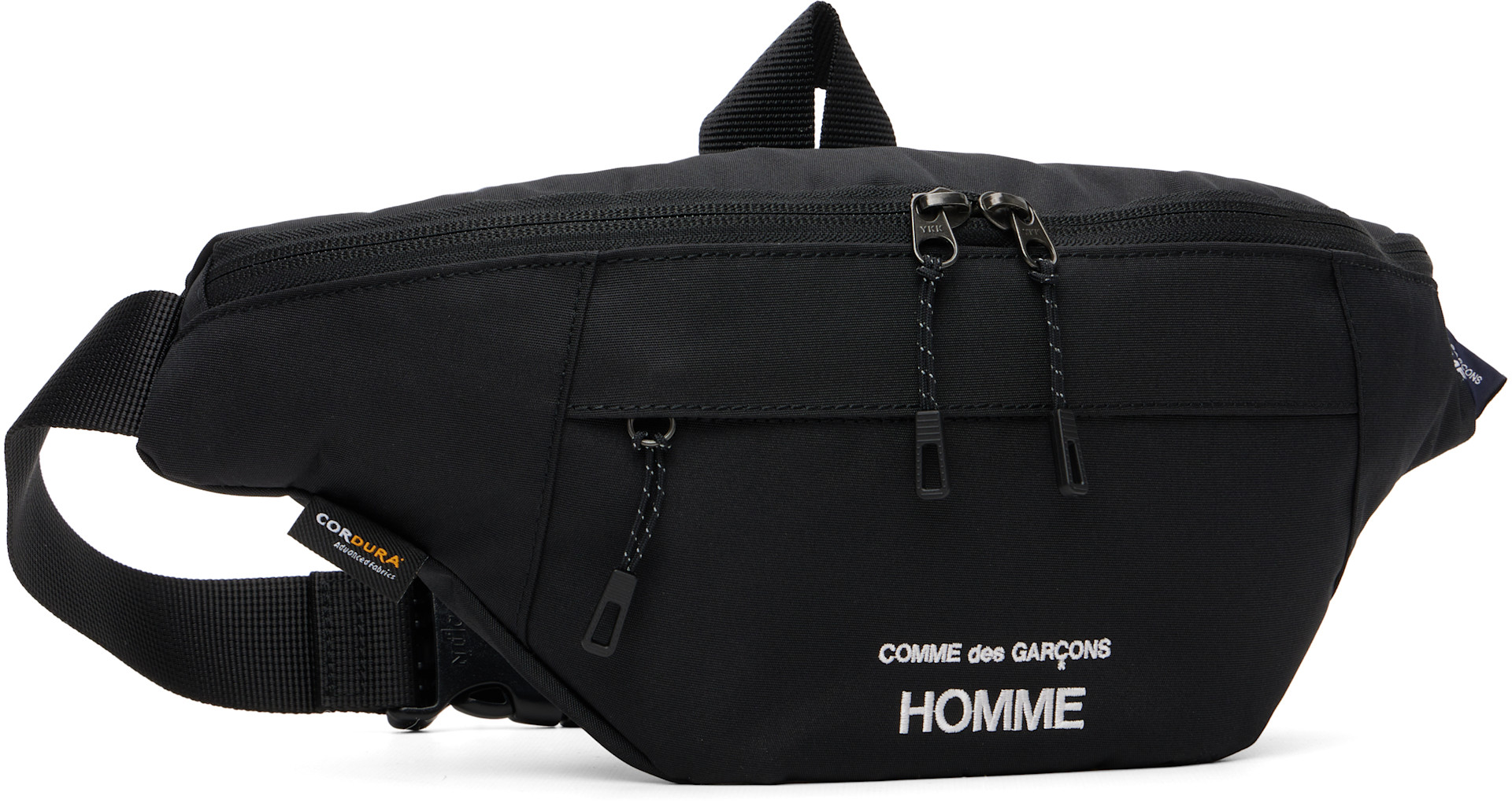 Comme des Garçons Homme: Black CORDURA Messenger Bag | SSENSE China