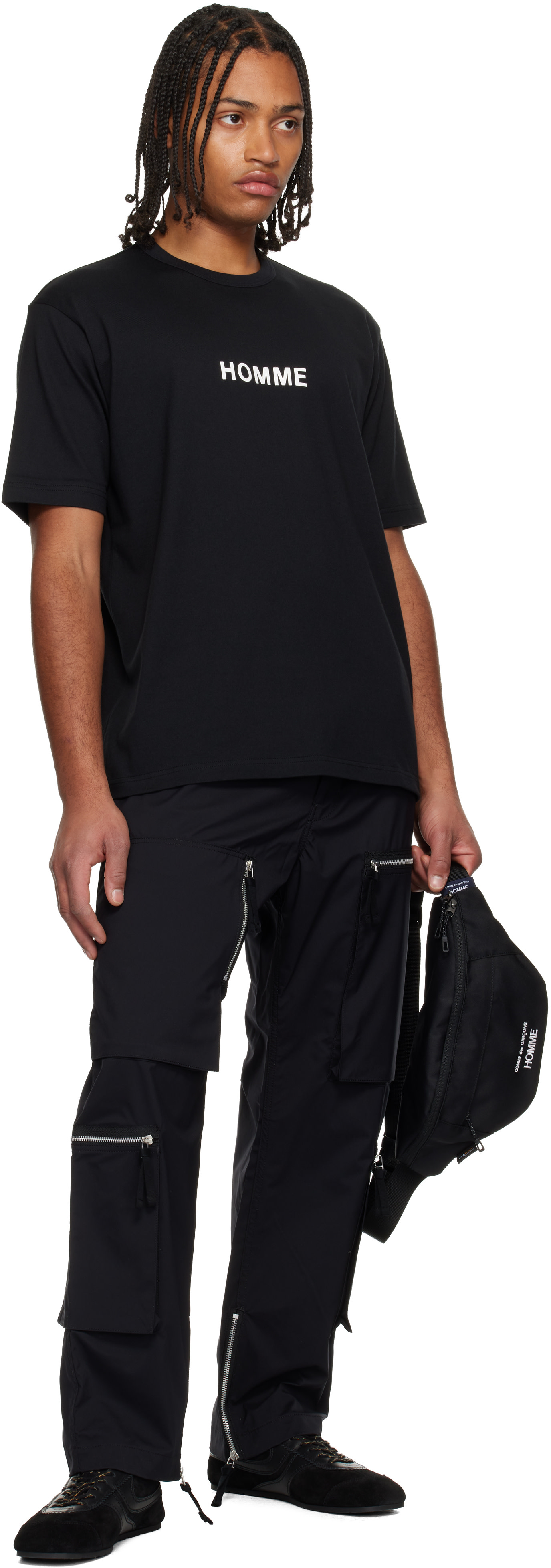 Comme des Garçons Homme: Black CORDURA Messenger Bag | SSENSE