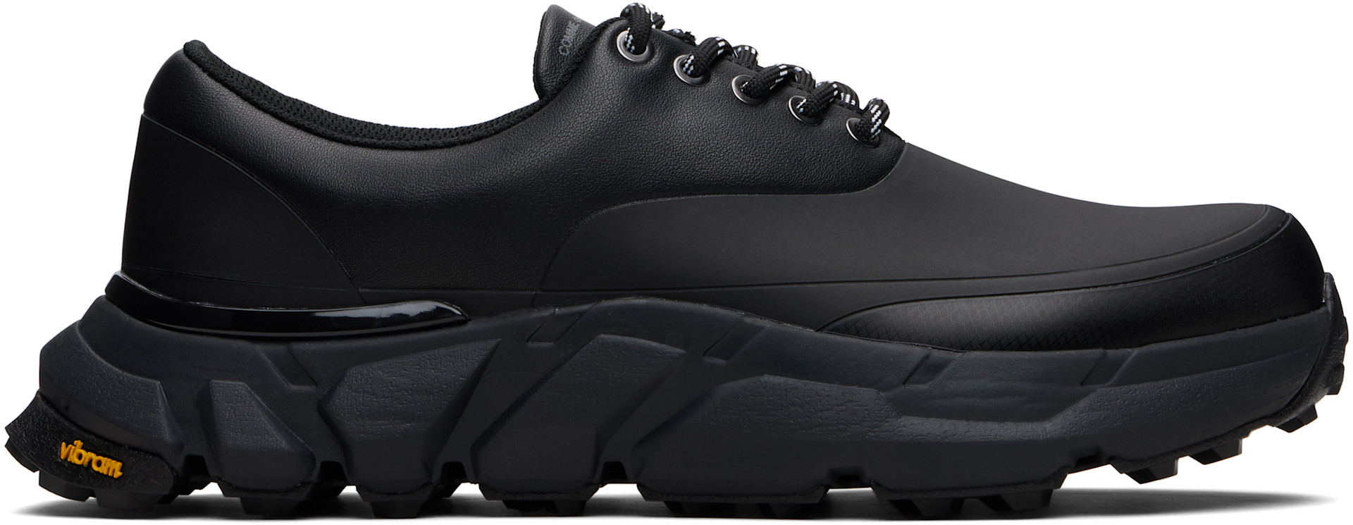 Comme des Garçons Homme: ブラック Synthetic Leather ローカット