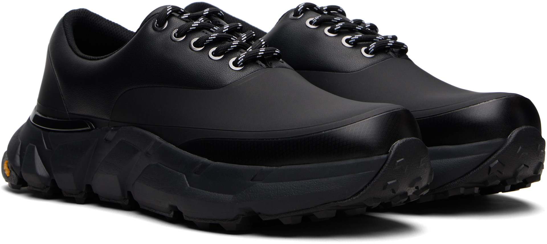 Comme des Garçons Homme: ブラック Synthetic Leather ローカット