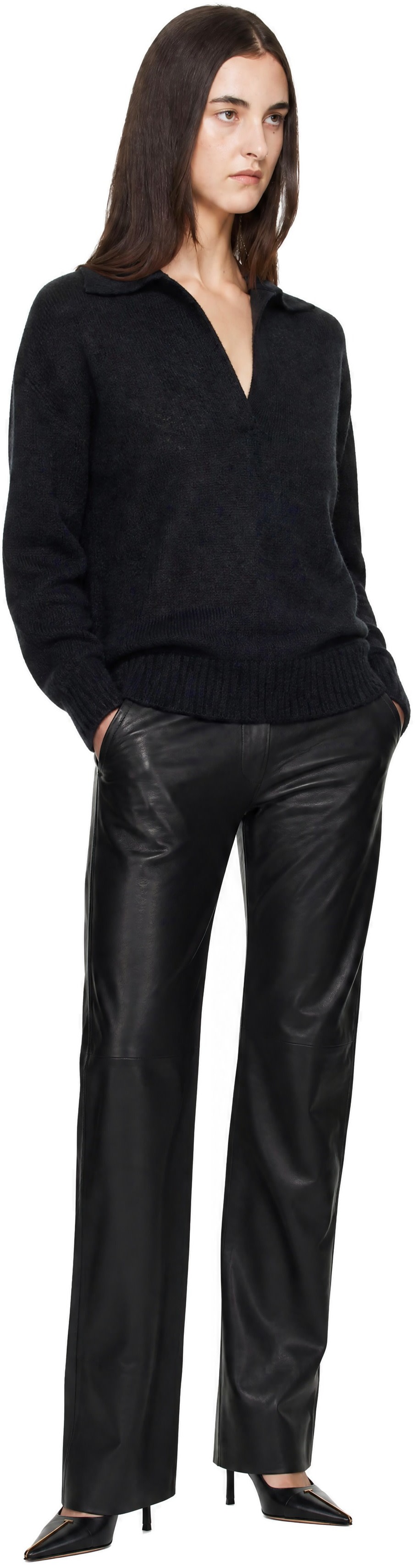 TOM FORD: ブラック ファイブポケット レザーパンツ | SSENSE 日本