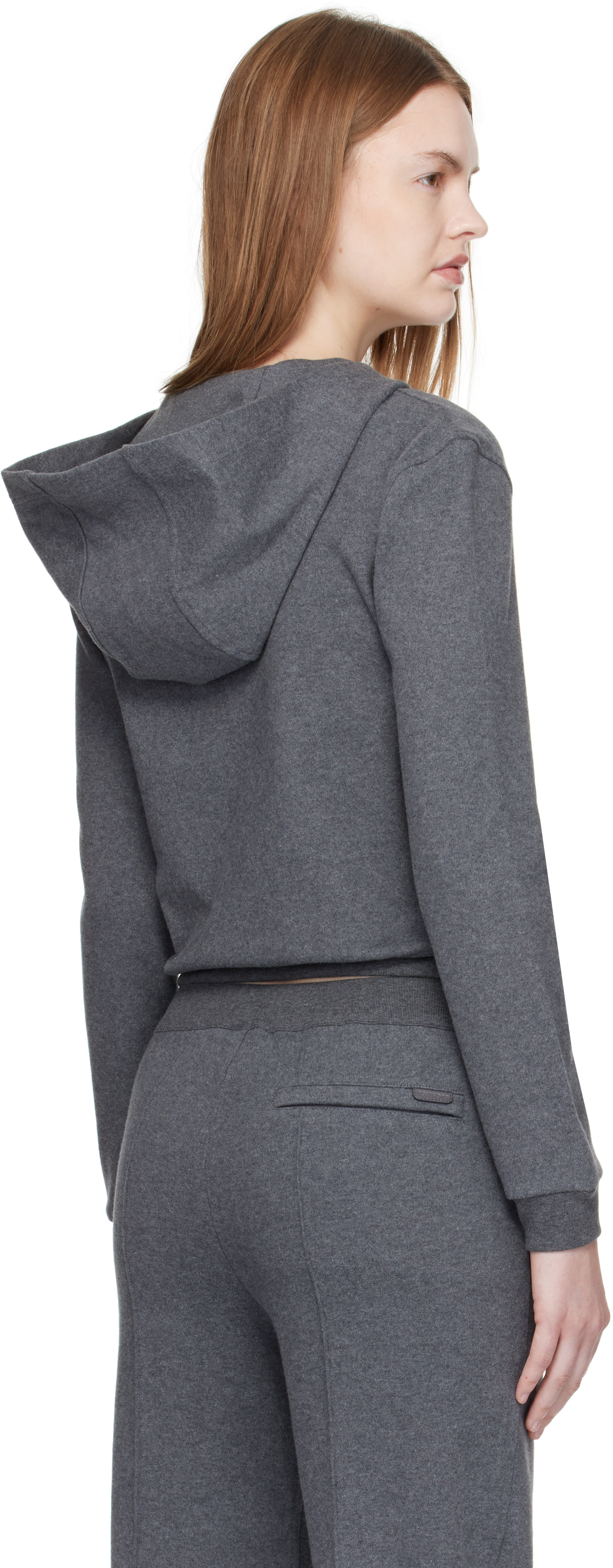 TOM FORD: Gray Peachy Hand Cotton Jersey Zip Hoodie | SSENSE