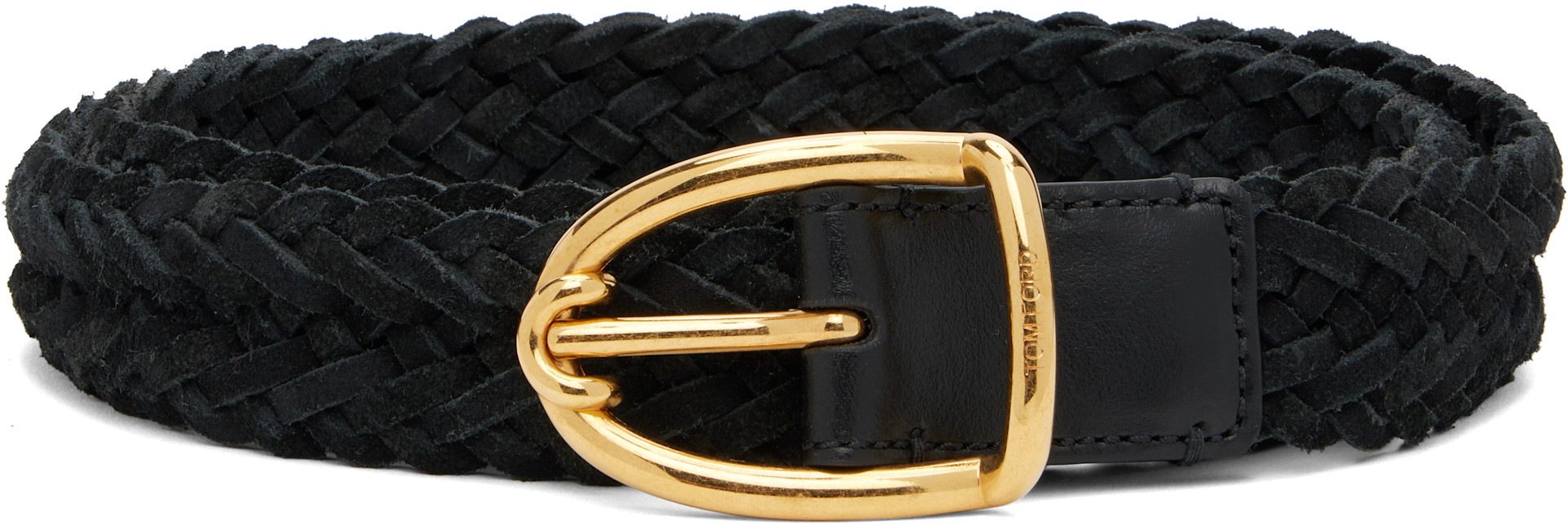 Tom Ford Black Leather Belt with Gold Buckle Tom Ford Skinny Leather Belt - Black Belts, Accessories  main image 4