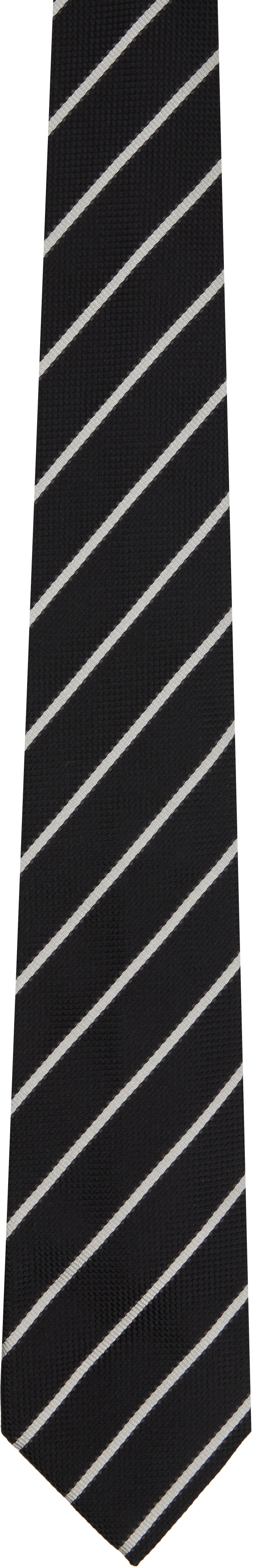 TOM FORD - Cravate tissée Regimental noire