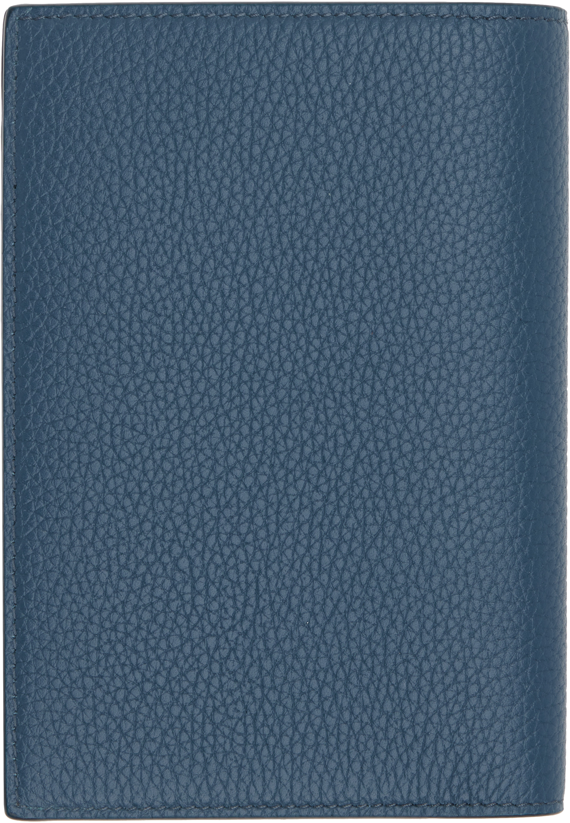 TOM FORD: Blue Soft Grain Leather T Line Passport Holder | SSENSE
