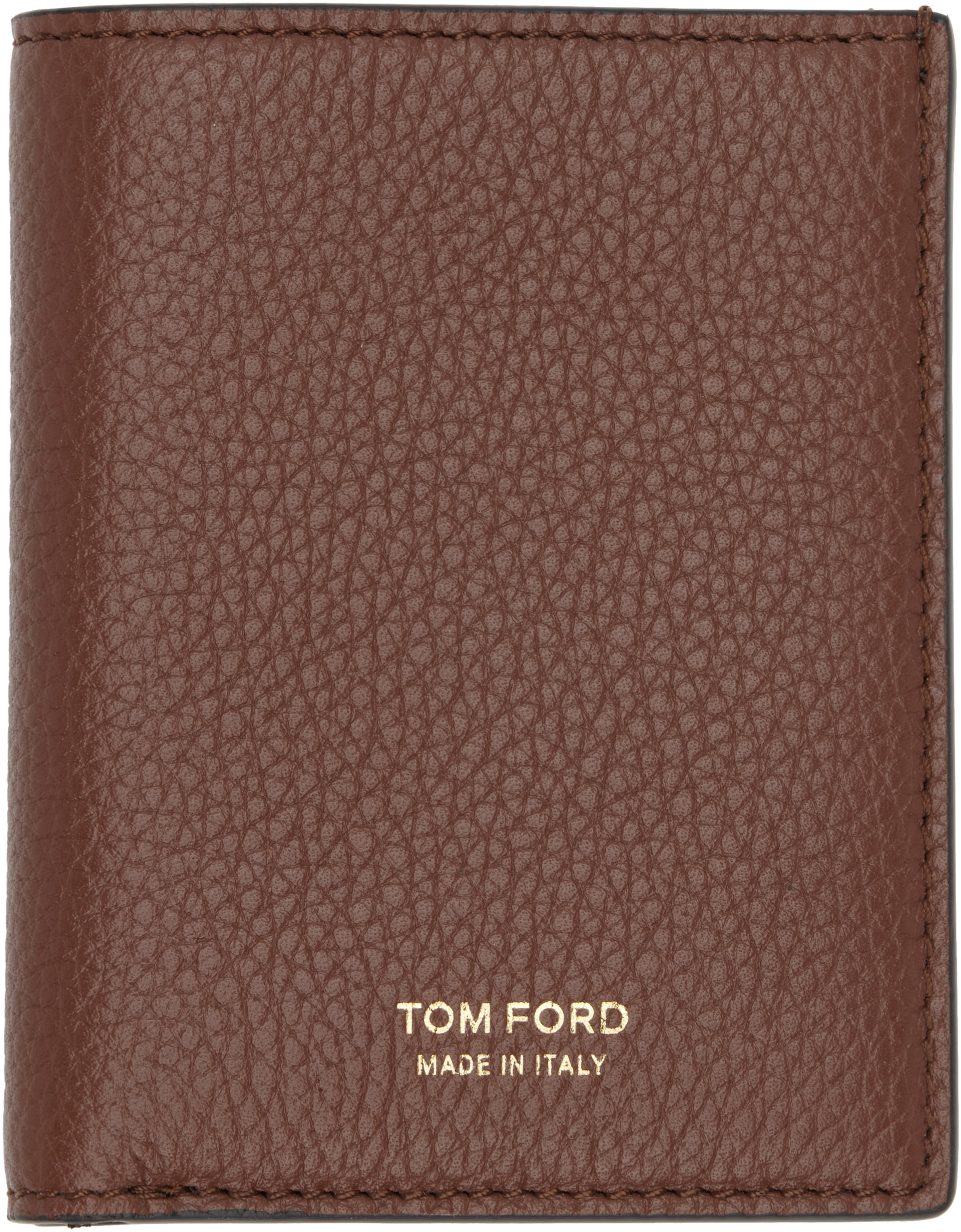 TOM FORD - 탠 그레인 가죽 폴딩 카드 지갑