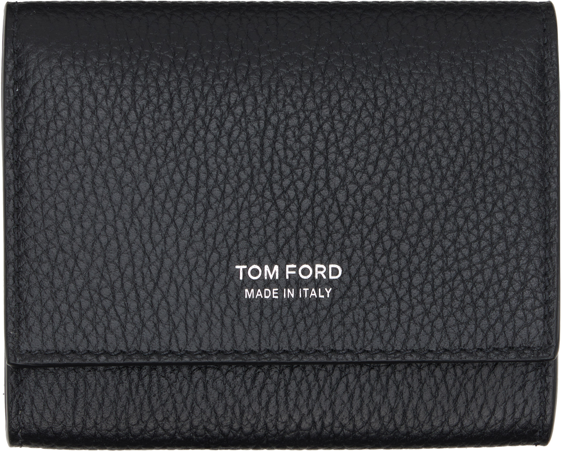 TOM FORD - 블랙 소프트 그레인 가죽 슬림 카드 지갑