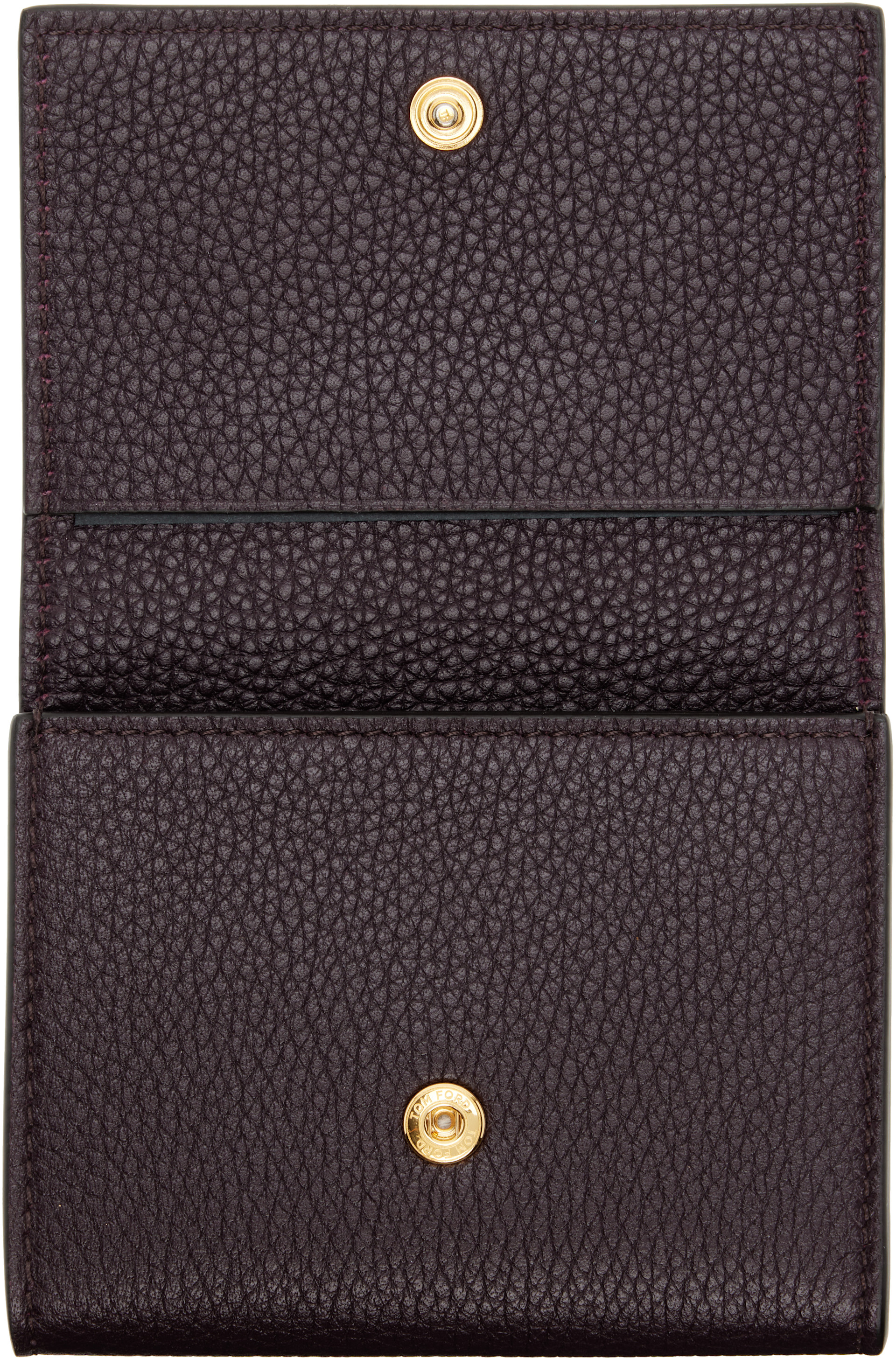 TOM FORD - Burgundy Soft Grain Leather Slim Card Holder