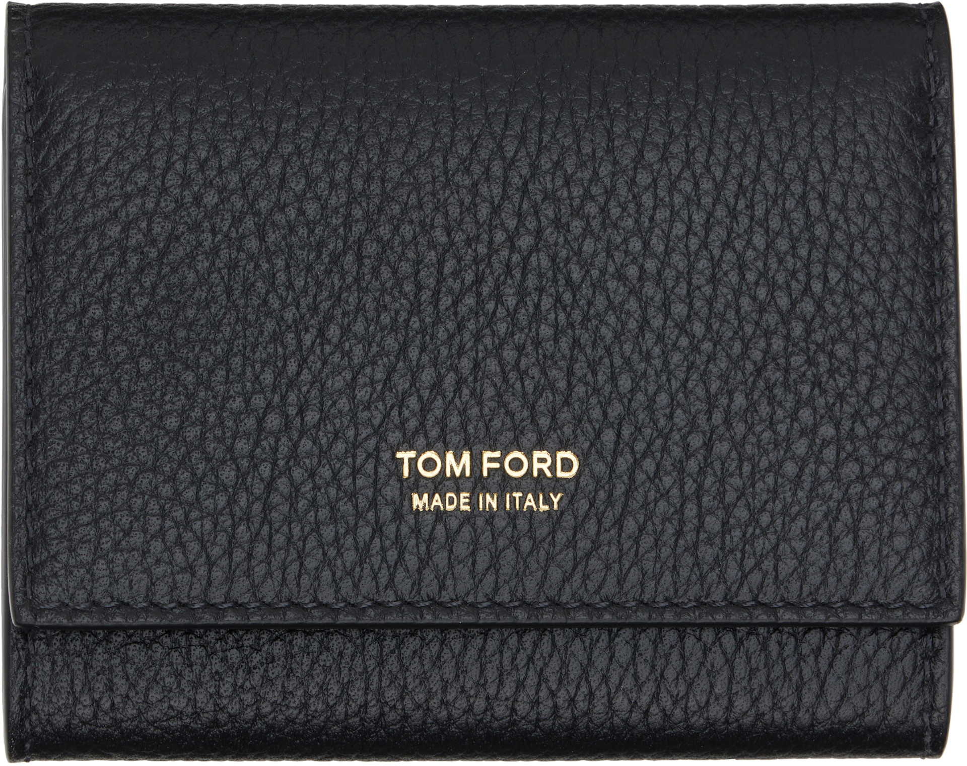 TOM FORD - 블랙 소프트 그레인 가죽 슬림 카드 지갑