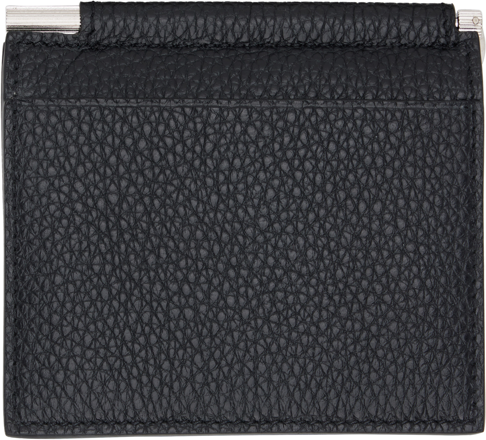 TOM FORD: Black Soft Grain Leather Folding Money Clip Card Holder