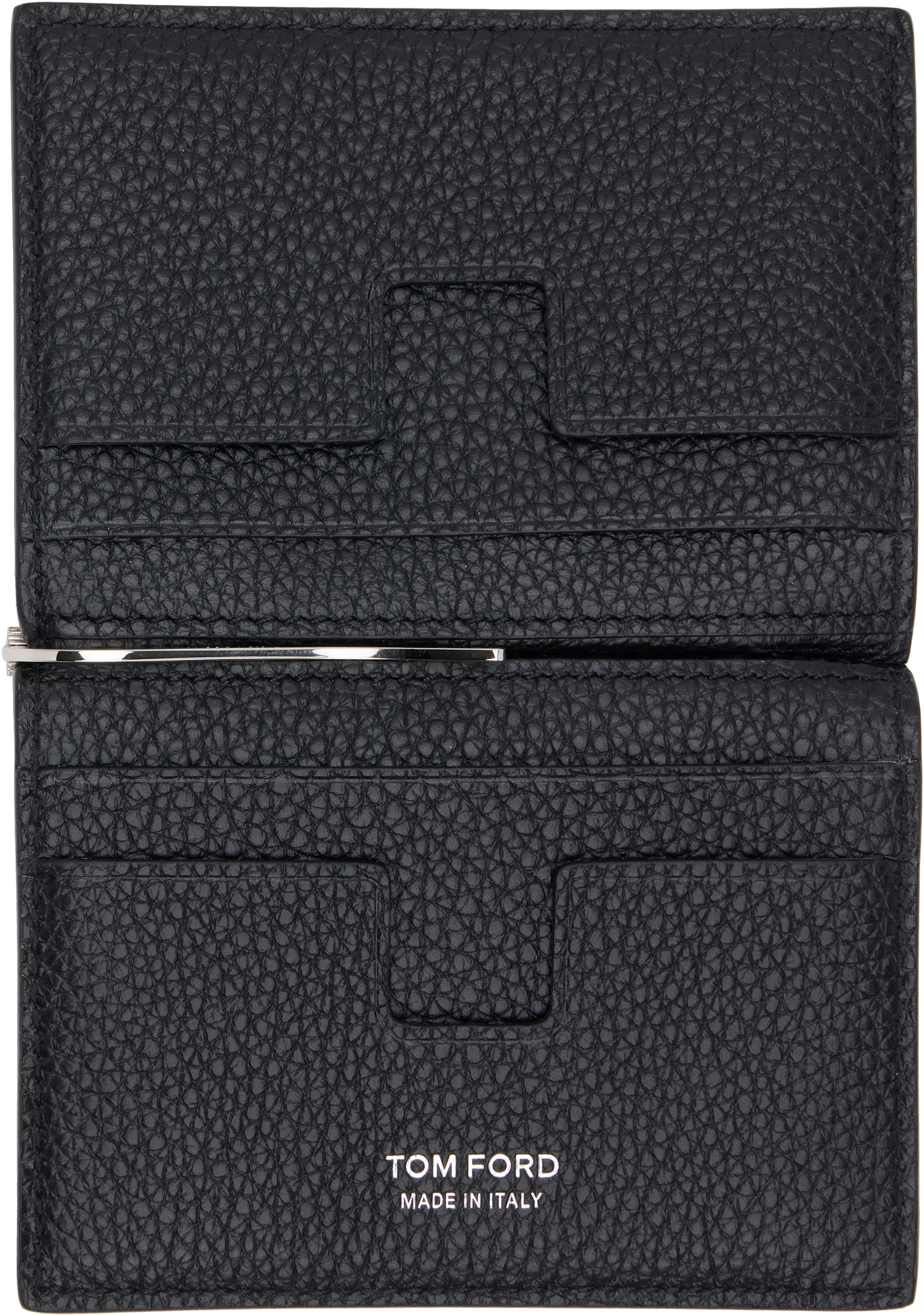 小物 TOM FORD SOFT LEATHER MONEY CLIP WALLET TOM FORD: Black Soft Grain Leather Folding Money Clip Card Holder