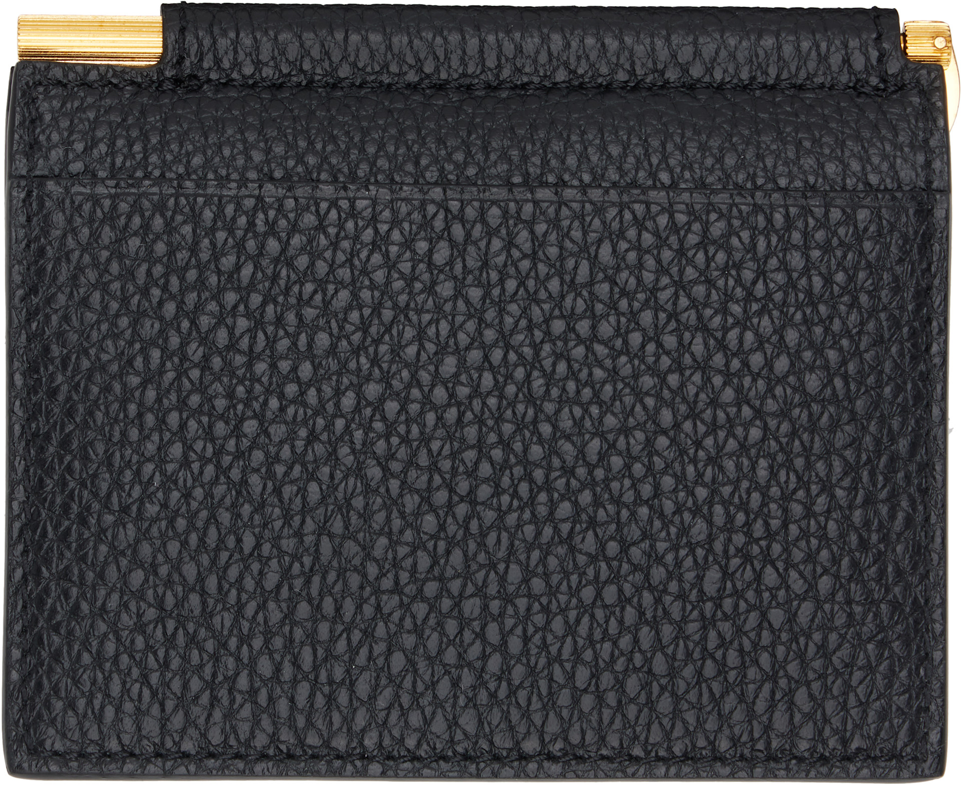 TOM FORD ソフトグレインレザー　マネークリップ　二つ折り財布 TOM FORD: ブラック ソフトグレインレザー マネークリップ 二つ折り