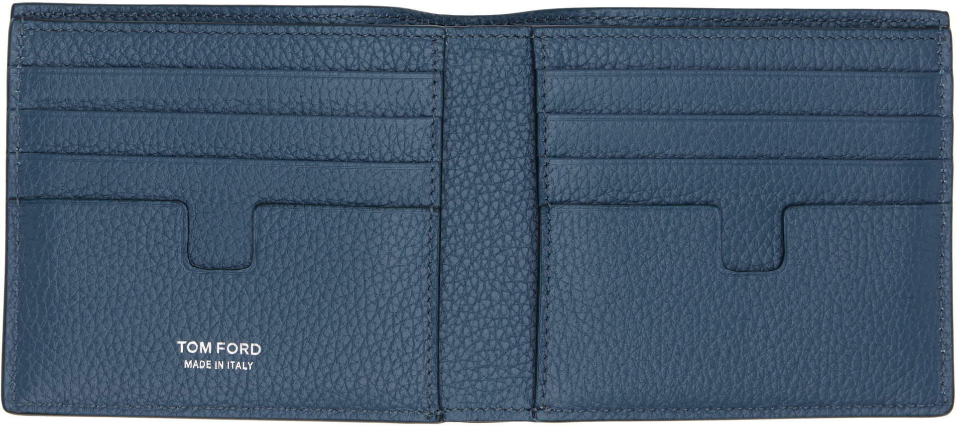 新品未使用！　ペイフォード　モルティー TOM FORD: Blue Grain Leather Classic Bifold Wallet | SSENSE
