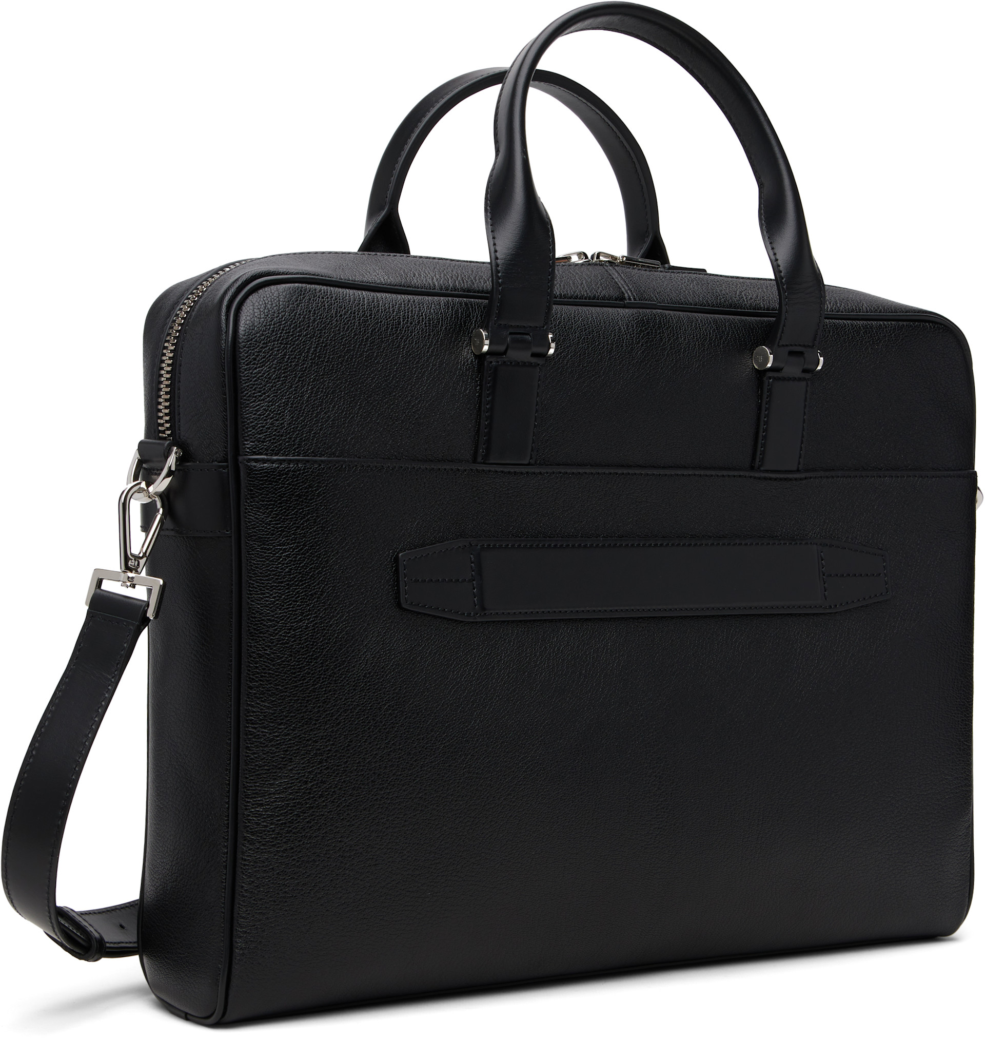 TOM FORD: Black Grain Leather Slim Briefcase | SSENSE