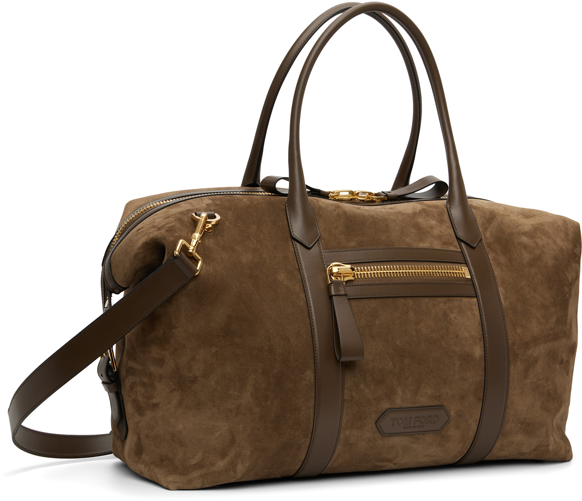 TOM FORD: Taupe Buckley Holdall Duffle Bag | SSENSE
