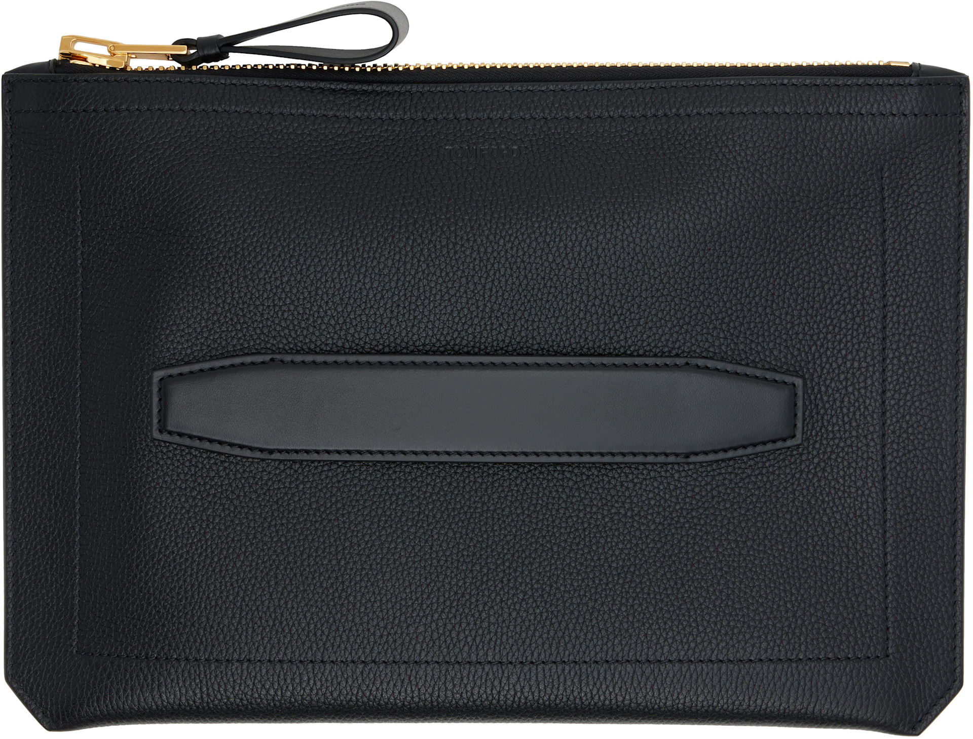 TOM FORD: Black Buckley Small Handle Portfolio Document Holder