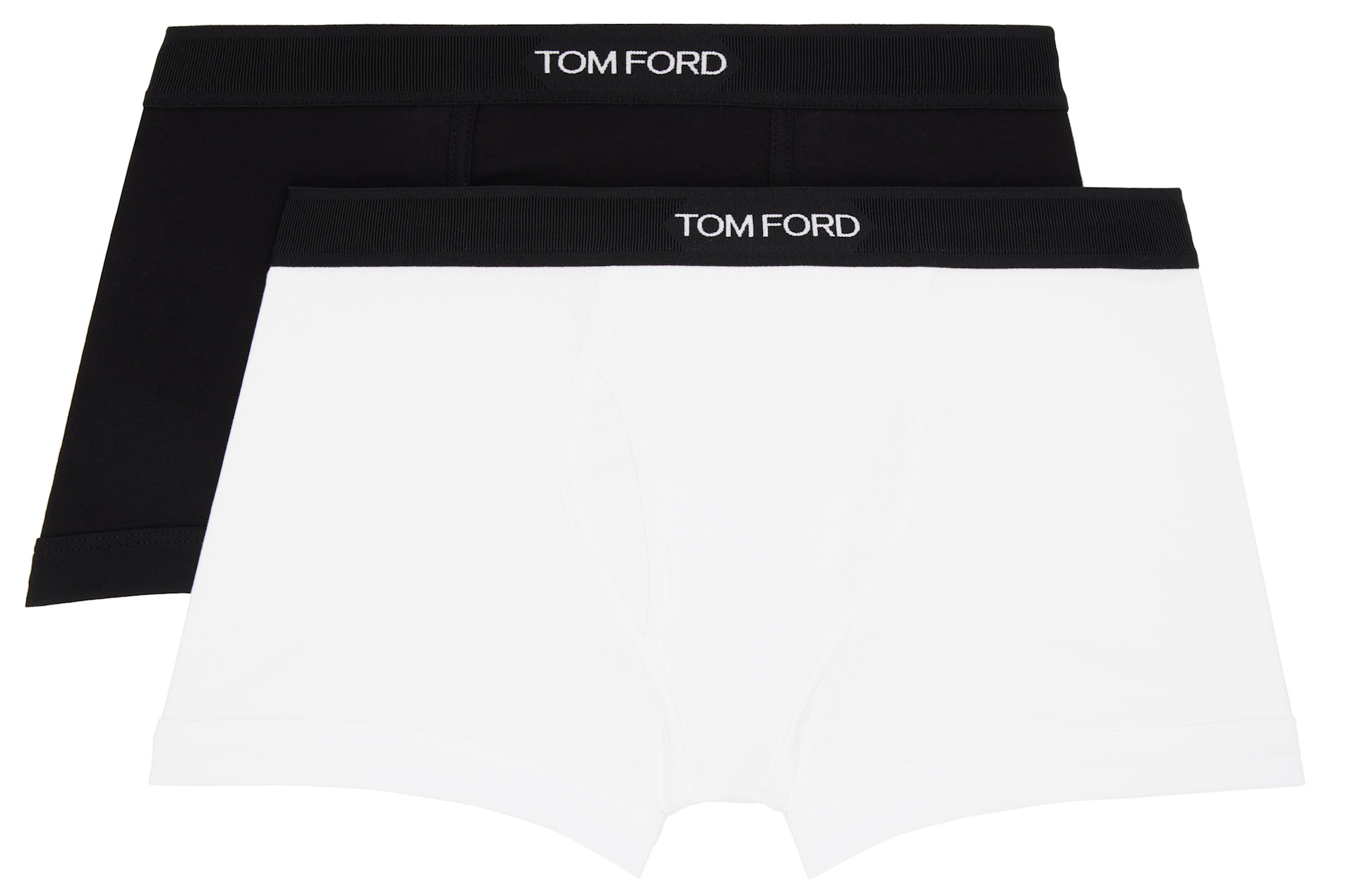 TOM FORD - 블랙 & 화이트 코튼 박서 브리프 세트