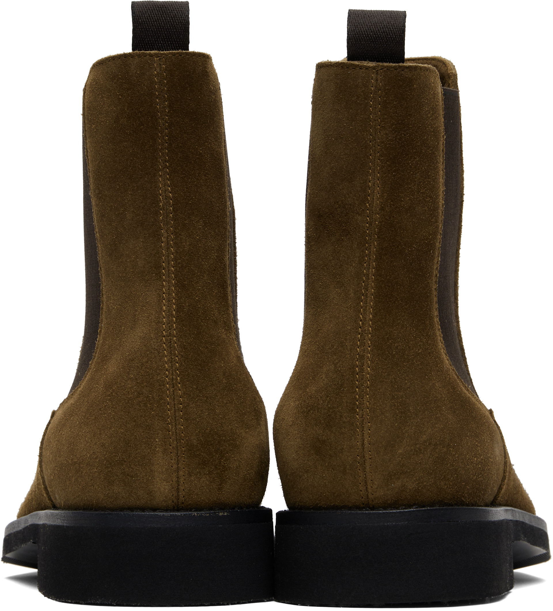 TOM FORD: Brown Suede Light Sole Chelsea Boots | SSENSE