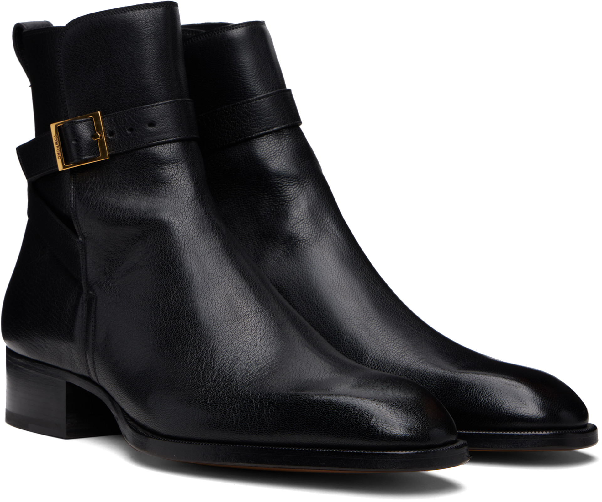 TOM FORD - ブラック Supple Grain Kenneth バックルブーツ