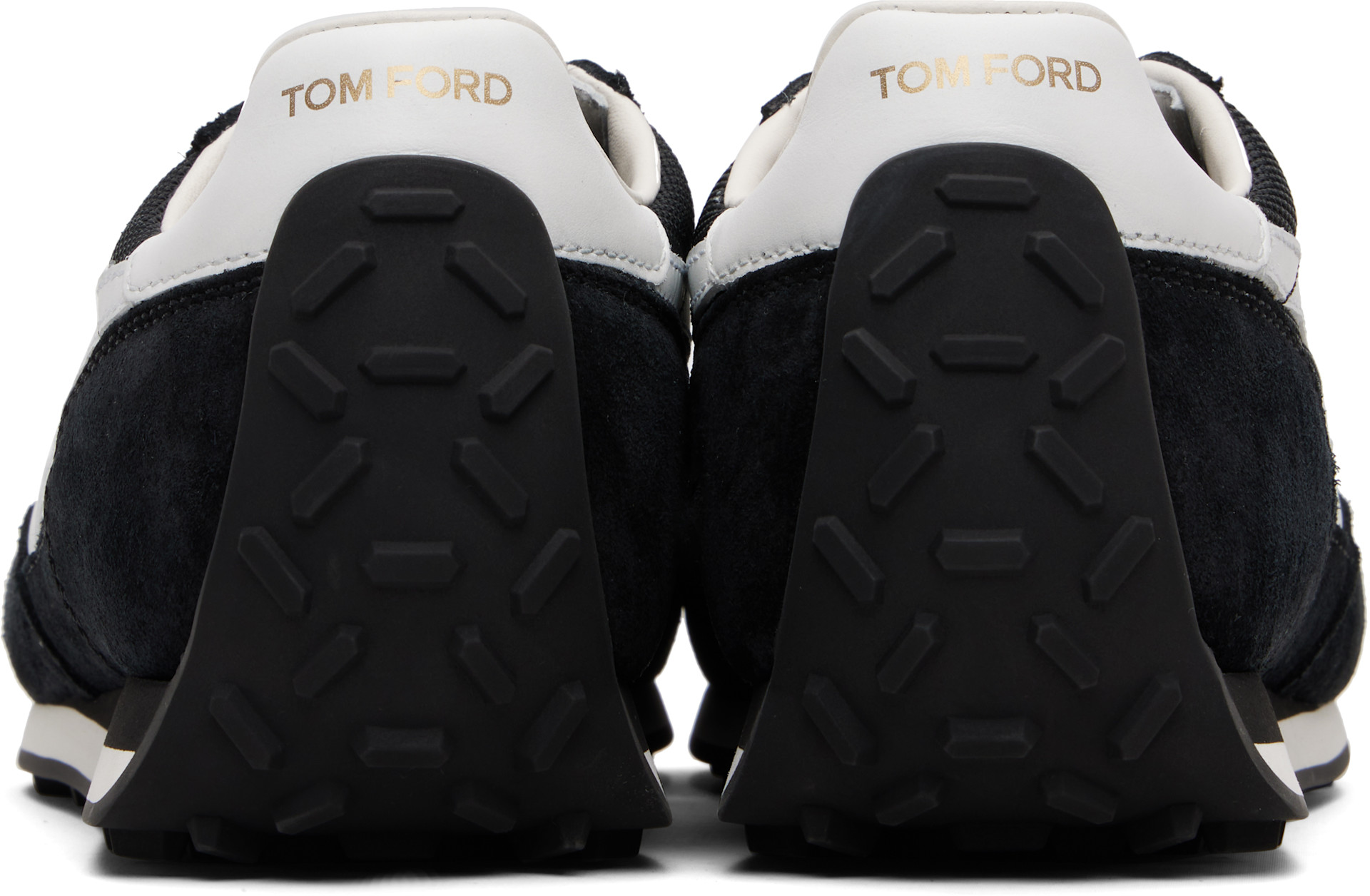 TOM FORD - 블랙 스웨이드 믹 스니커즈