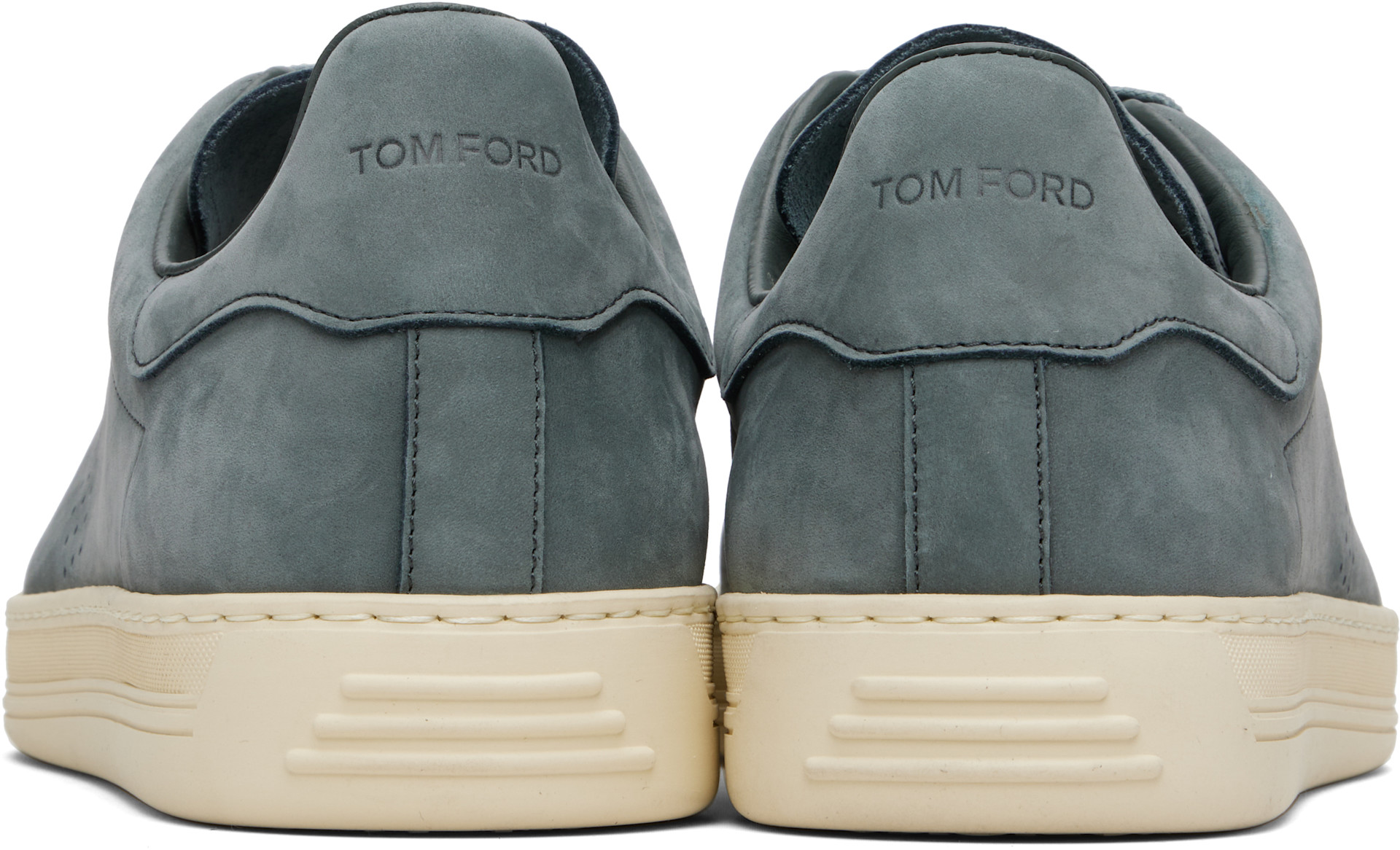 TOM FORD - 블루 누벅 카프스킨 워릭 스니커즈