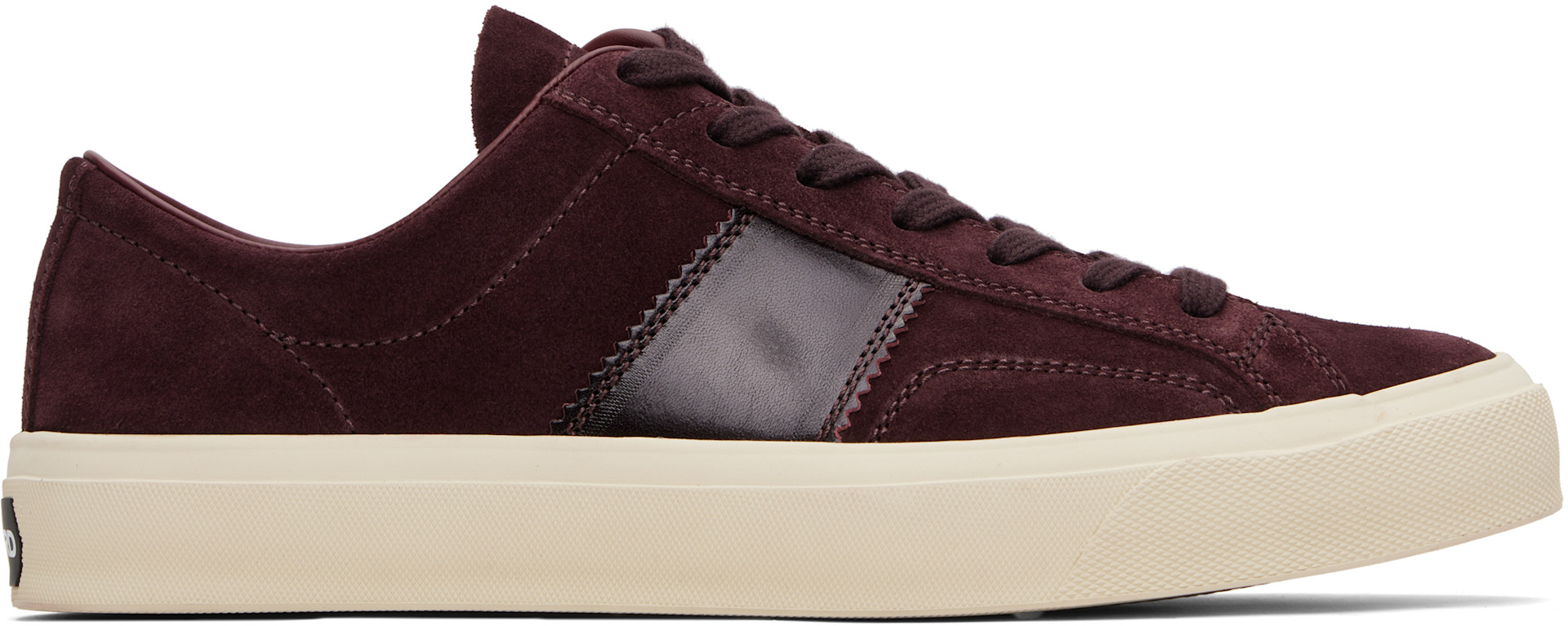TOM FORD - Baskets Cambridge bourgogne en suède