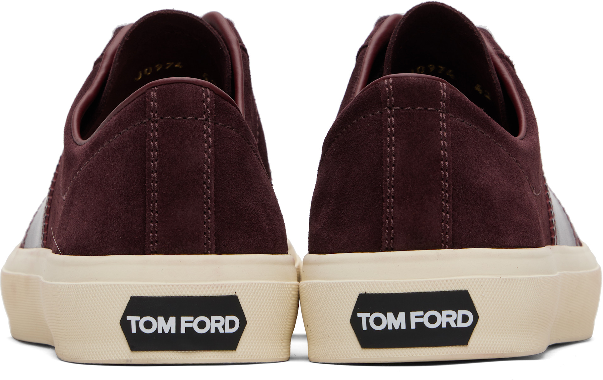 TOM FORD: Burgundy Suede Cambridge Sneakers | SSENSE