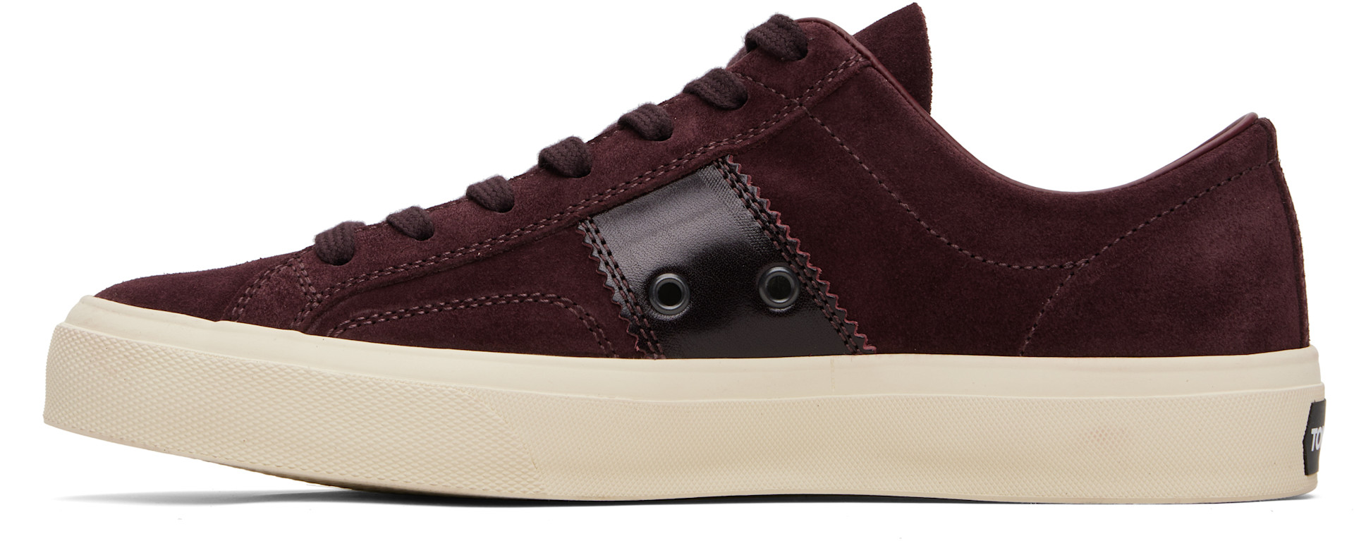 TOM FORD - Baskets Cambridge bourgogne en suède
