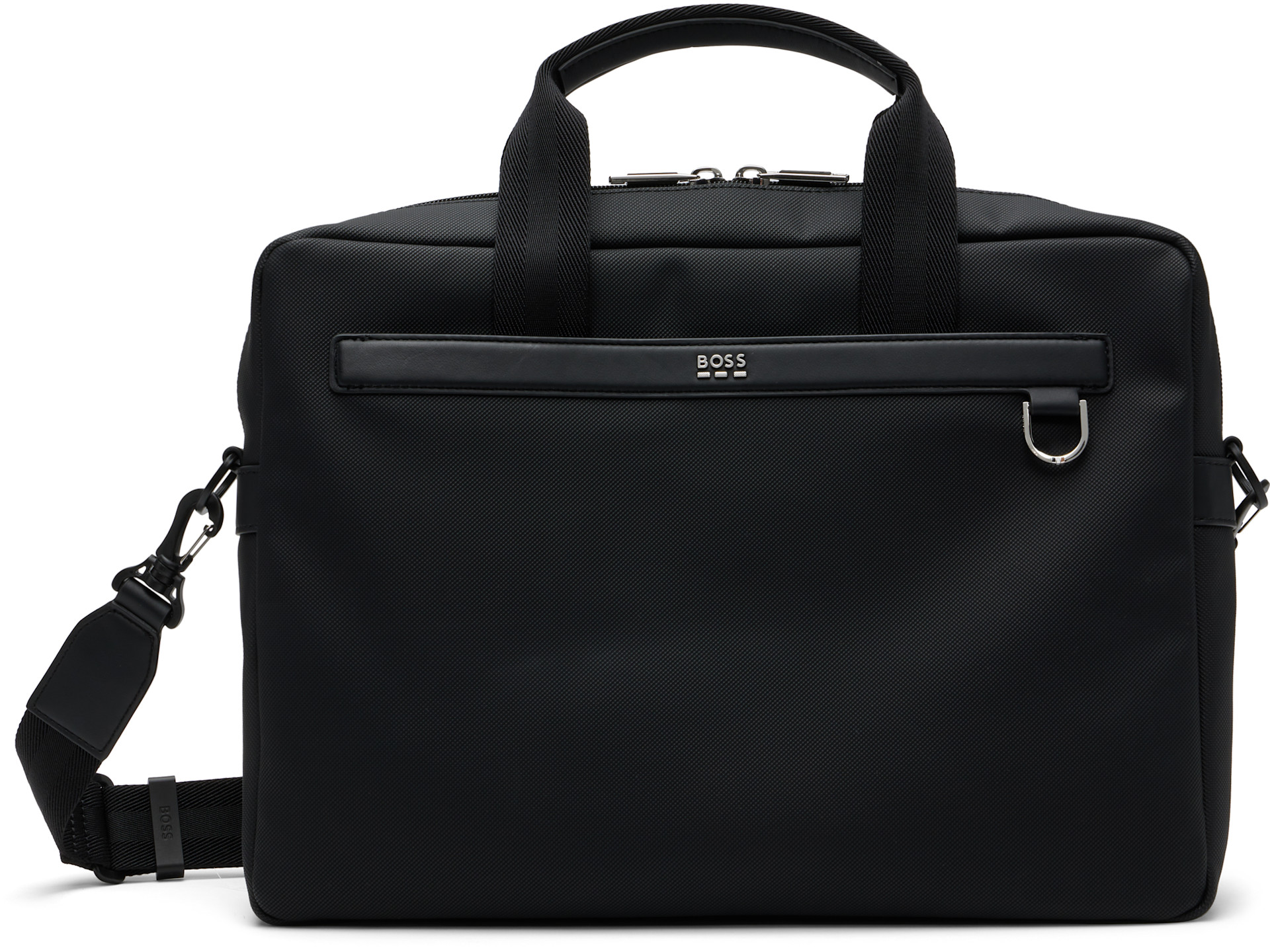 BOSS - Black Multi-Pocket Logo Briefcase