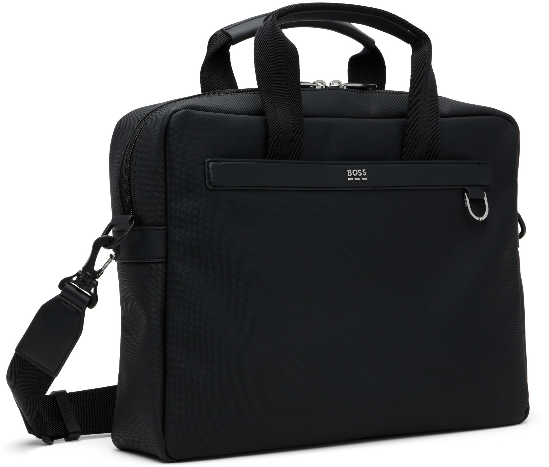 BOSS - Black Multi-Pocket Logo Briefcase