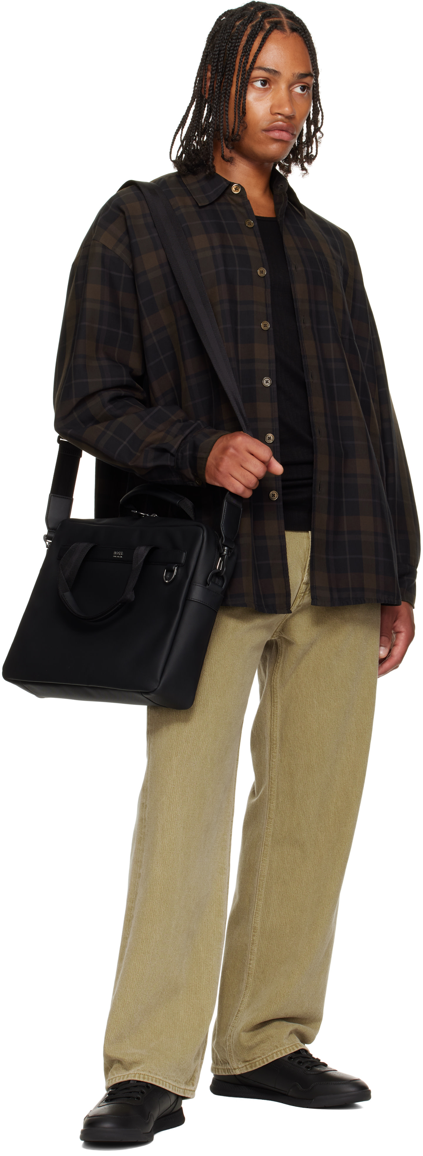 BOSS - Black Multi-Pocket Logo Briefcase