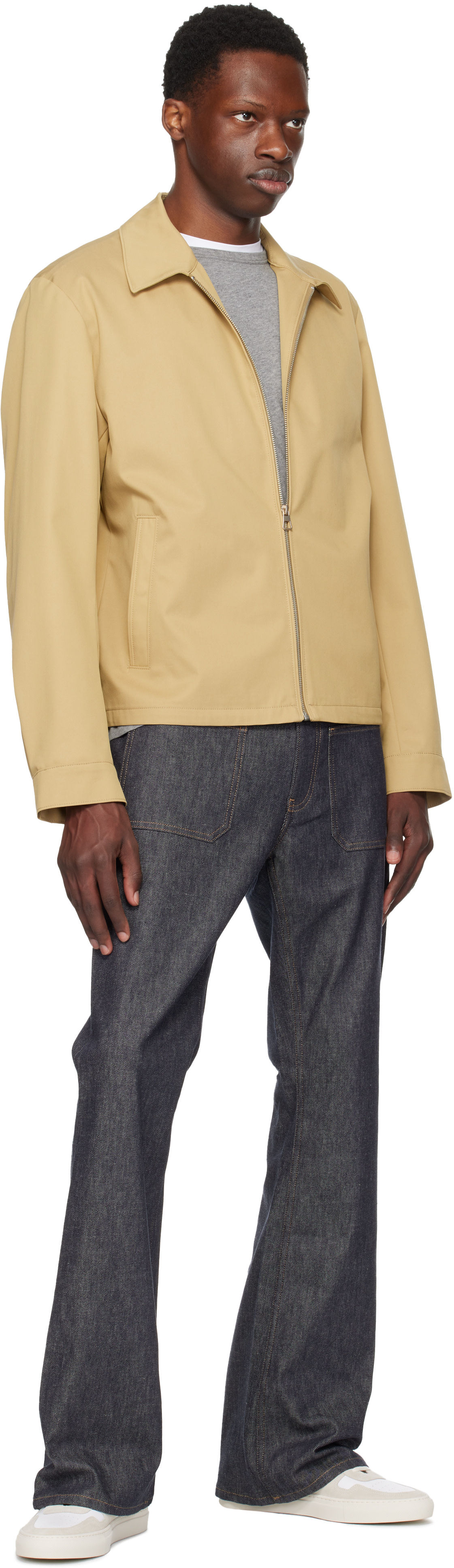 BOSS: Beige BECKHAM Edition Zipped Jacket | SSENSE