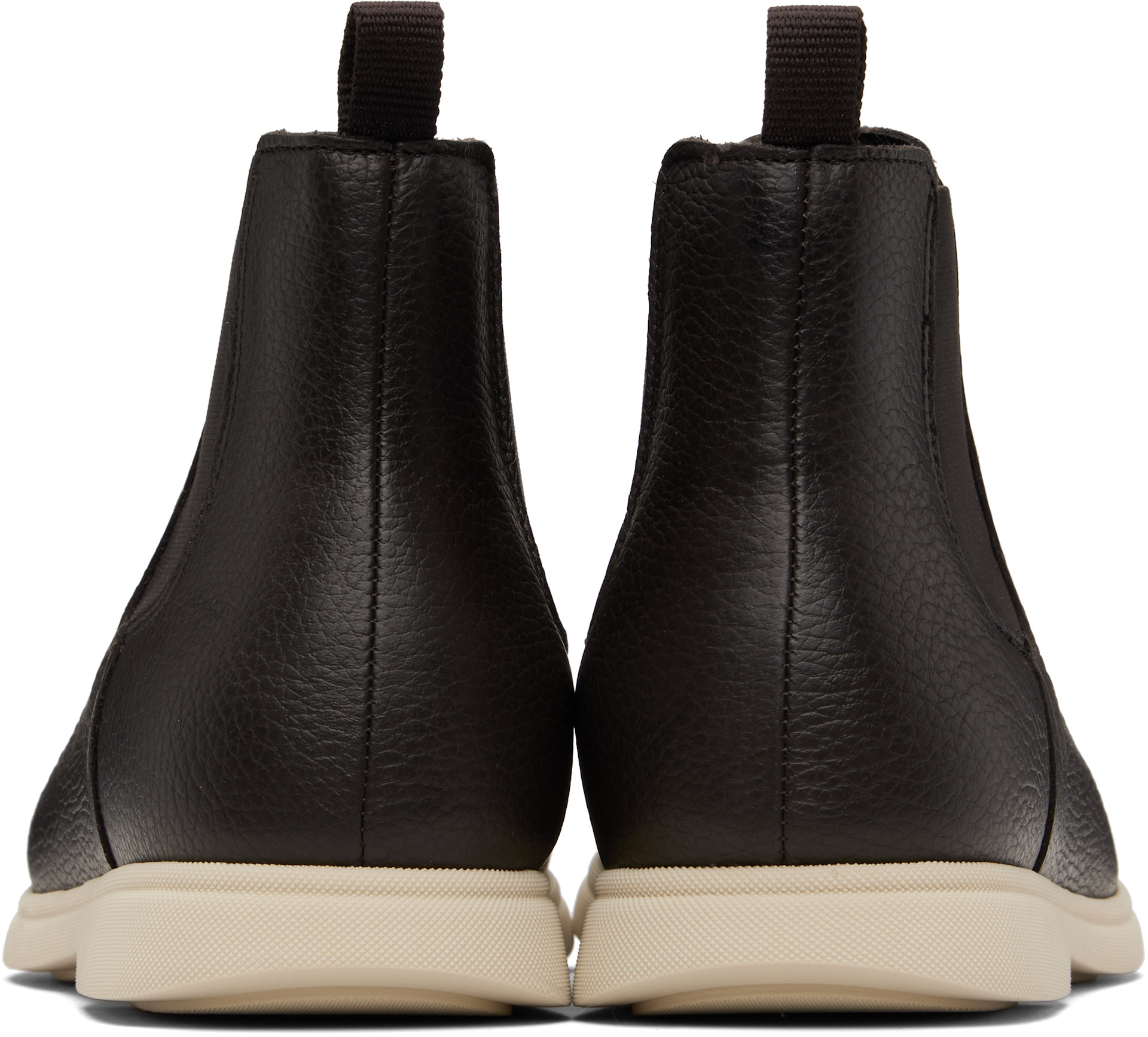 BOSS: Brown Leather Chelsea Boots | SSENSE display picture 1