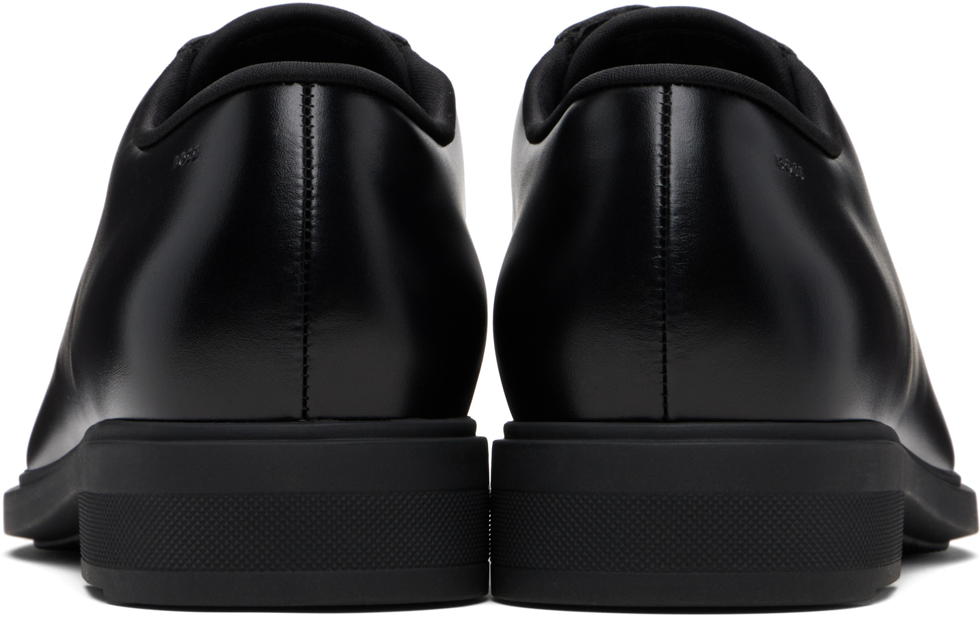 BOSS - Black Piped Trims Leather Derbys
