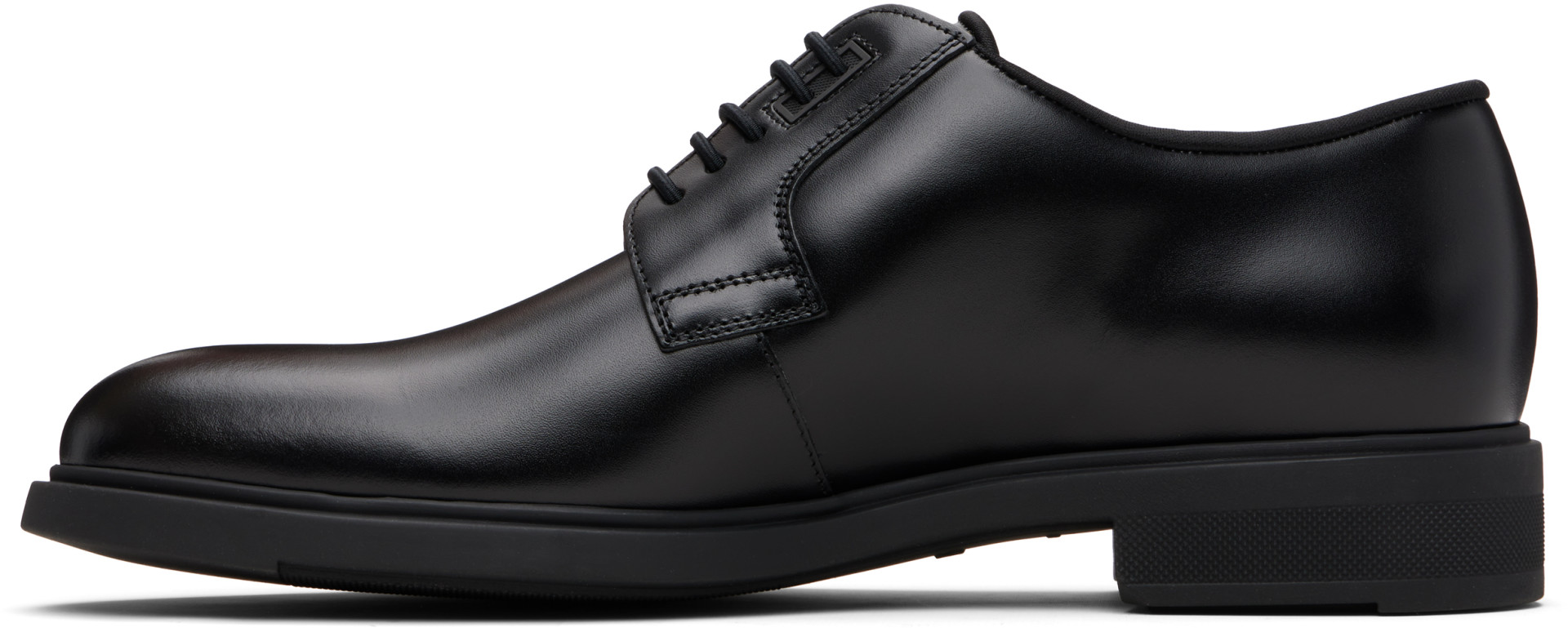 BOSS - Black Piped Trims Leather Derbys