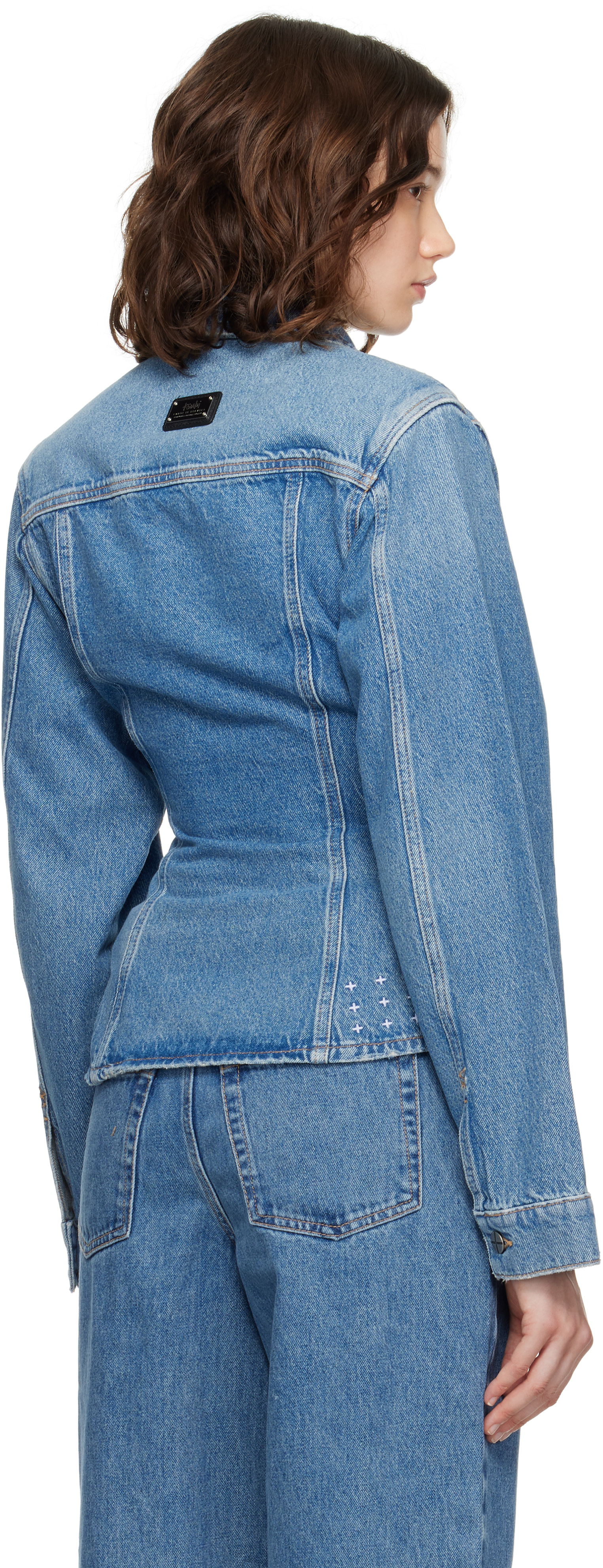 Ksubi: ブルー Cinched Crop Tru ヴィンテージ デニムジャケット