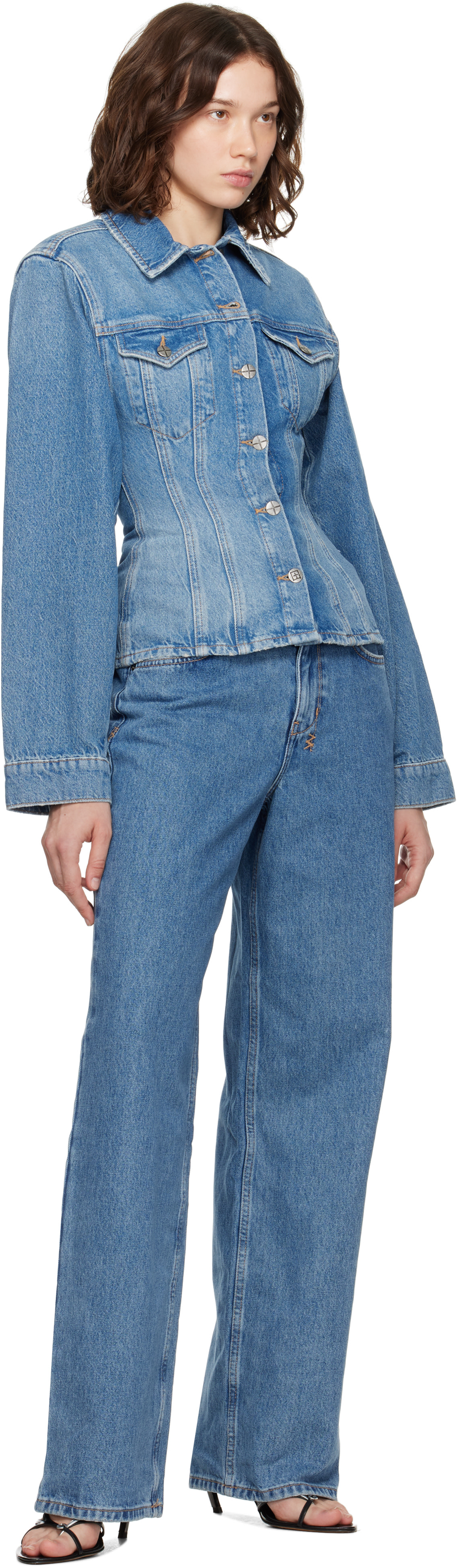 ksubi デニムジャケット Ksubi: ブルー Cinched Crop Tru ヴィンテージ デニムジャケット