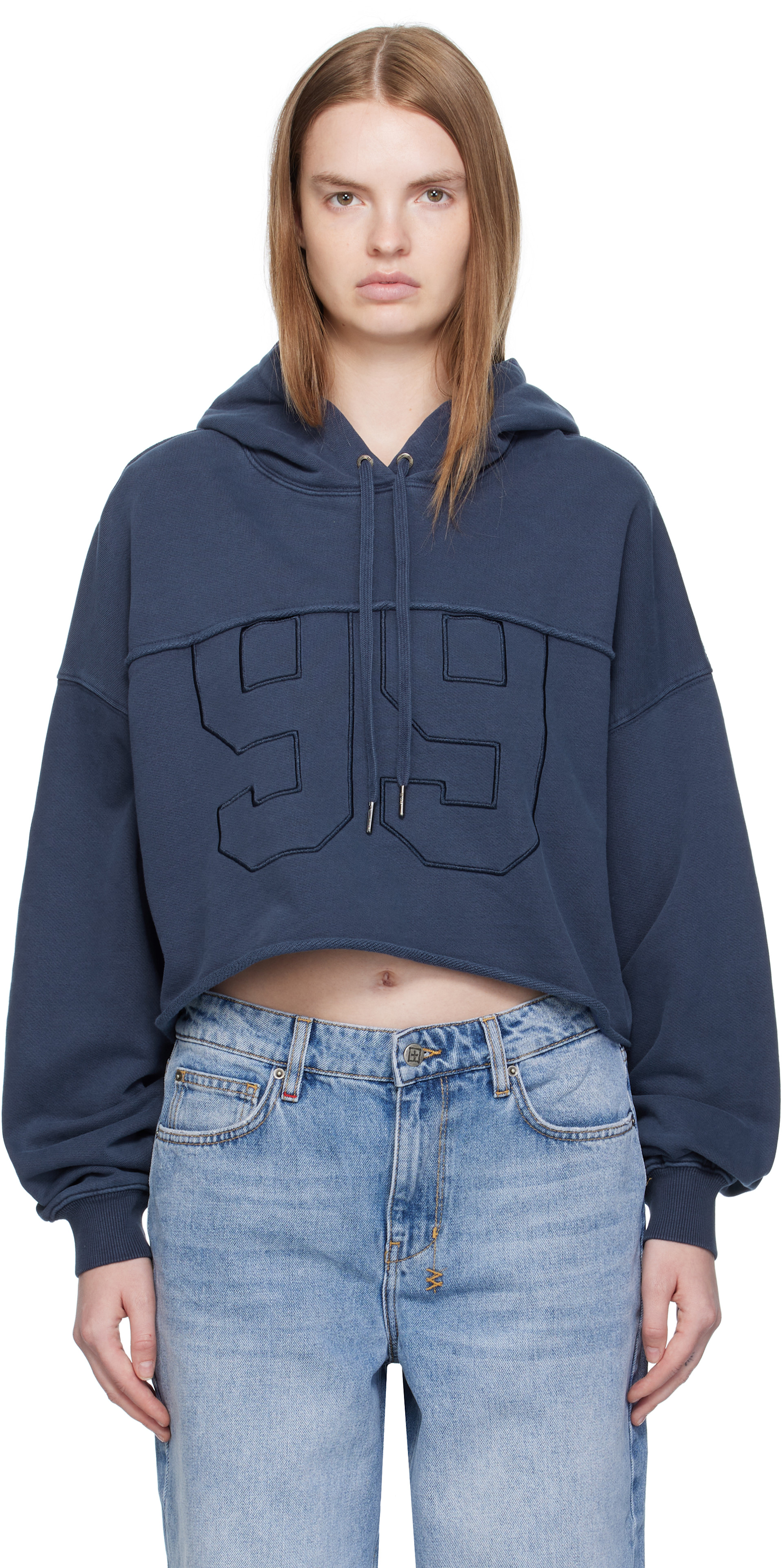 Ksubi - Pull à capuche écourté bleu marine - Oh G
