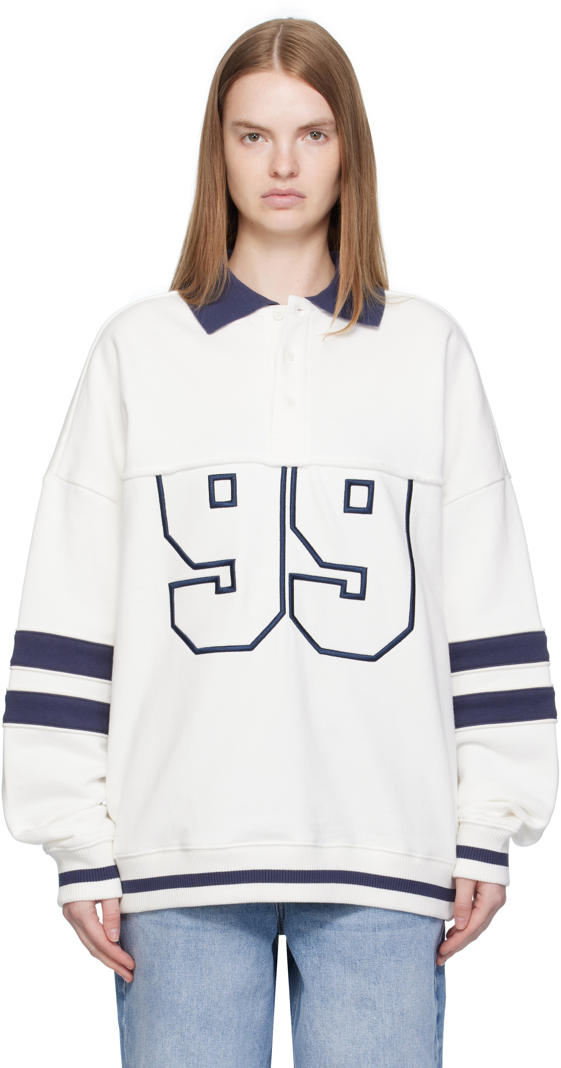 Ksubi - Pull boyfriend molletonné de style polo '99' blanc