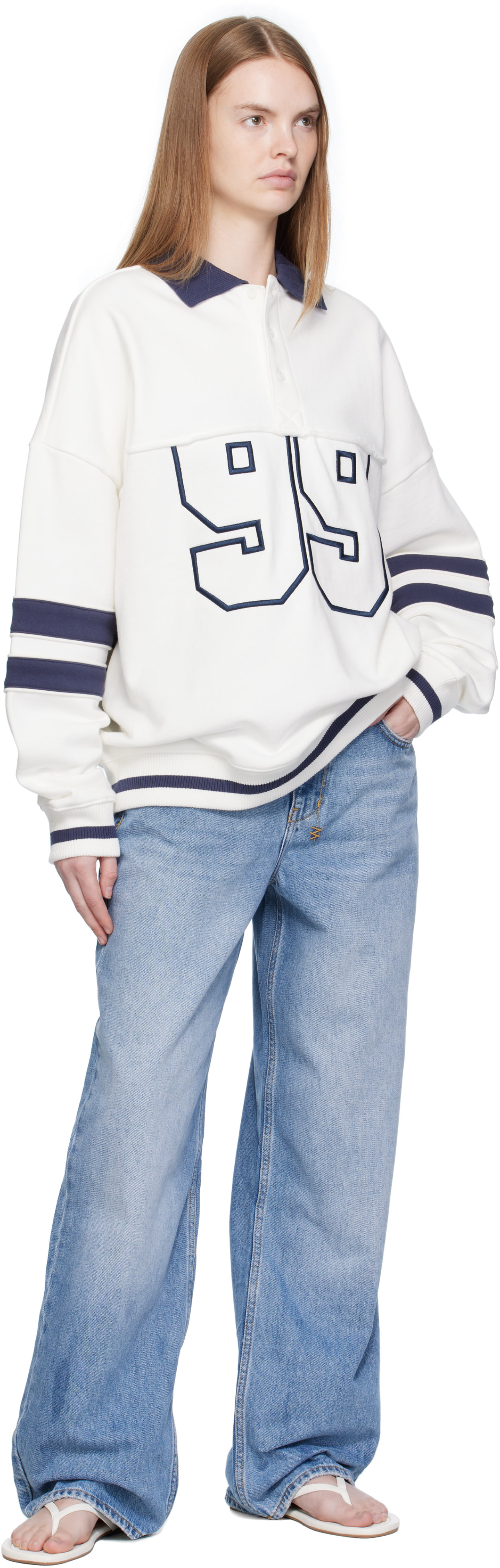 Ksubi - Pull boyfriend molletonné de style polo '99' blanc