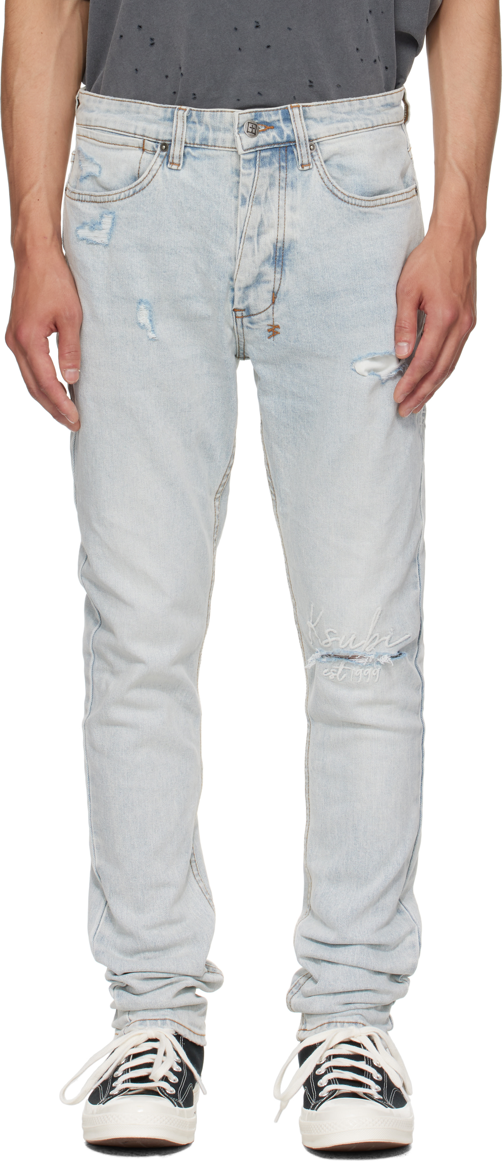 Ksubi: Blue Van Winkle Frost Blue Arch Jeans | SSENSE Canada