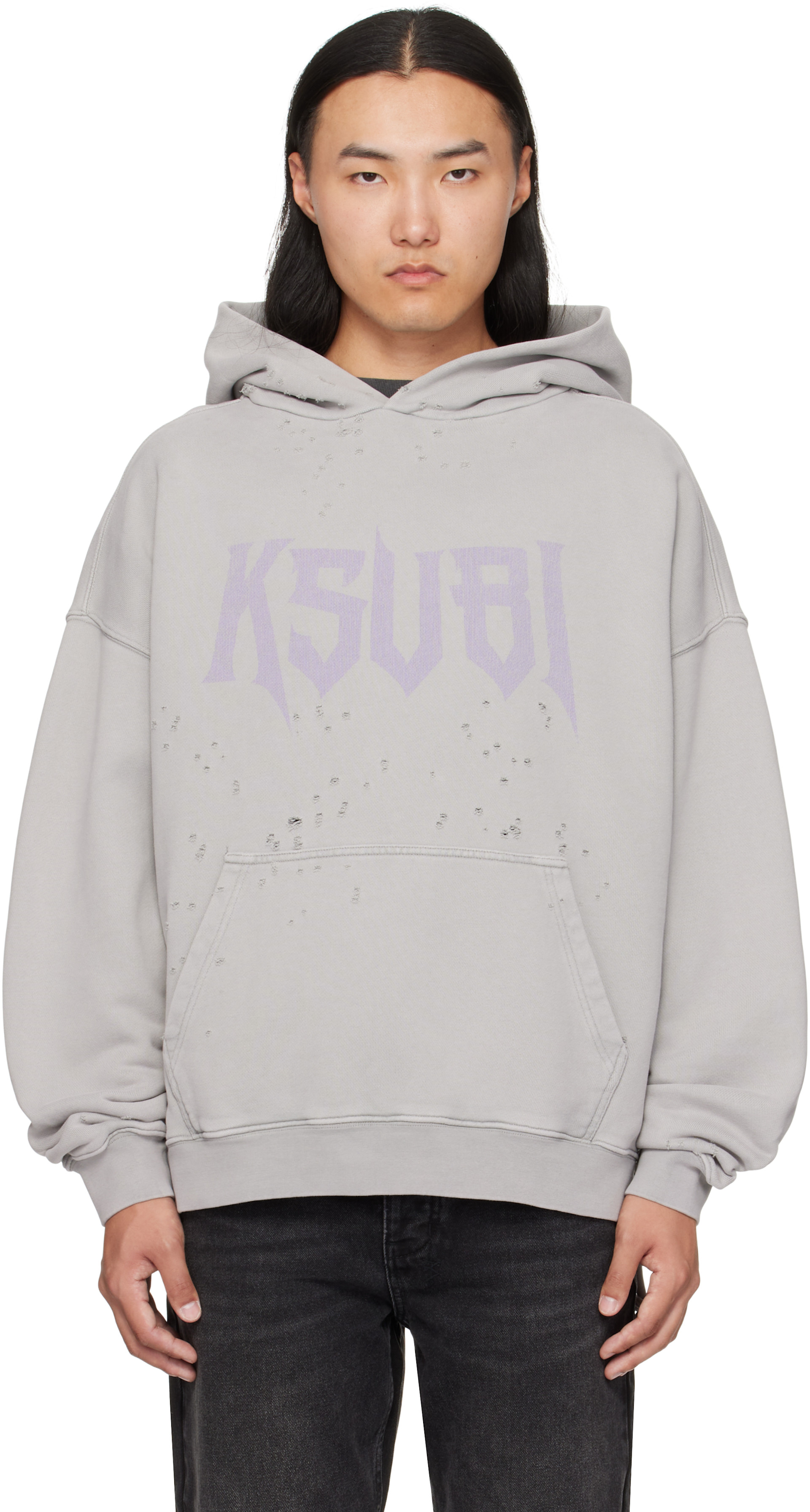 Ksubi - Pull à capuche Blasted gris