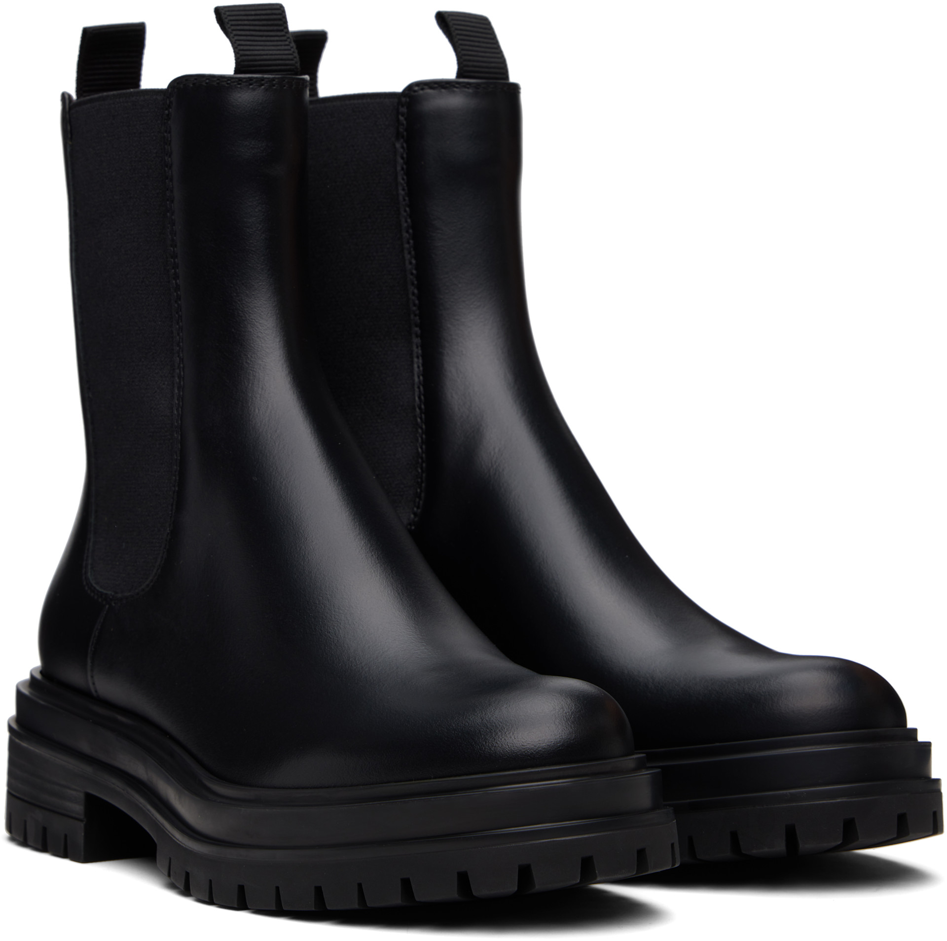 Gianvito Rossi: Black Chester Chelsea Boots | SSENSE display picture 1
