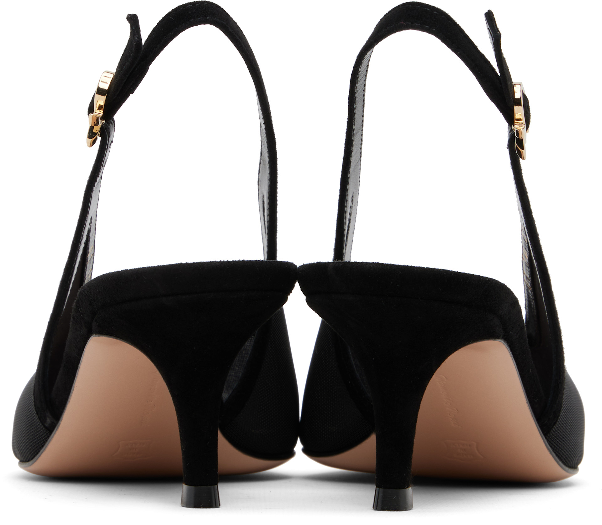 Gianvito Rossi: Black Slingback 55 Heels | SSENSE