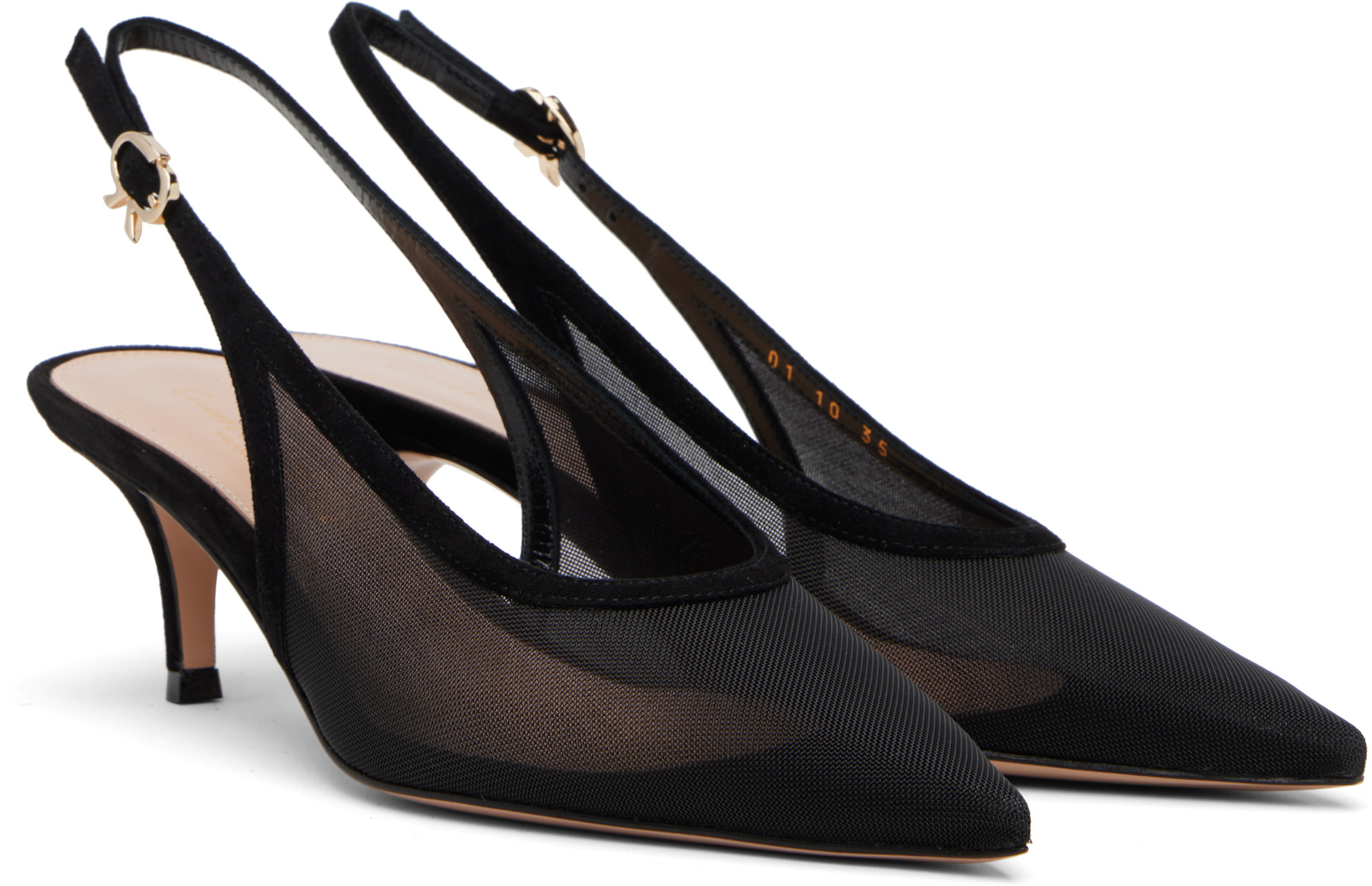 Gianvito Rossi: Black Slingback 55 Heels | SSENSE