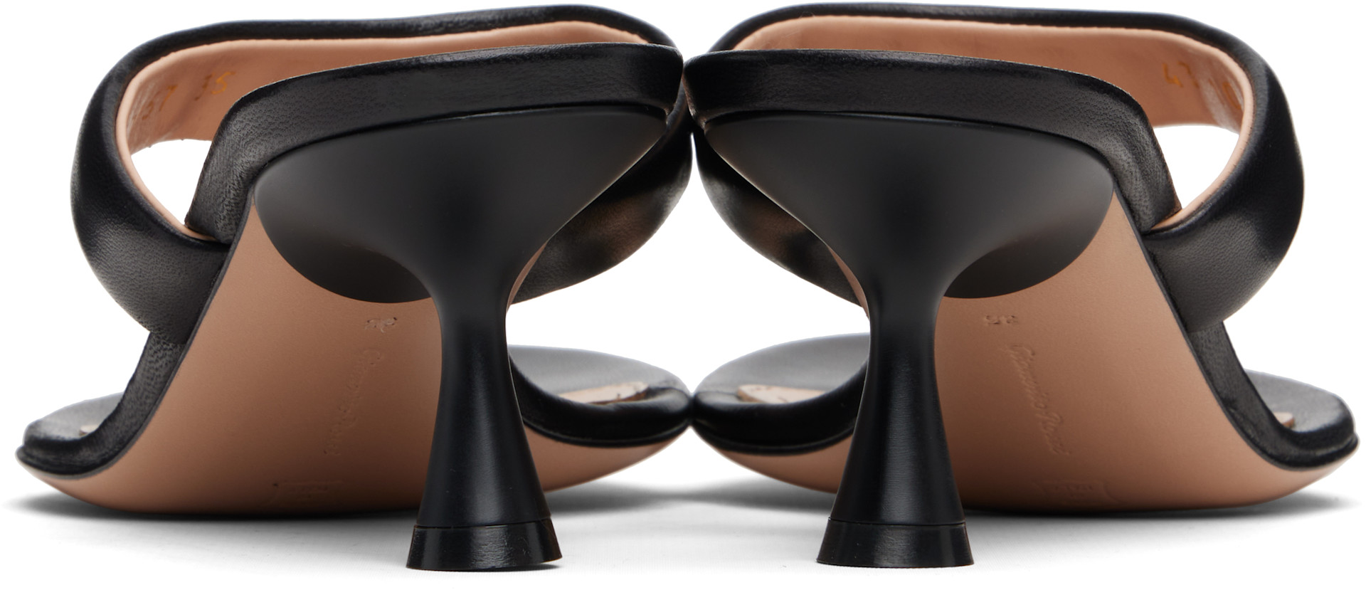 Gianvito Rossi: Black Ascent Thong 55 Heeled Sandals | SSENSE Canada